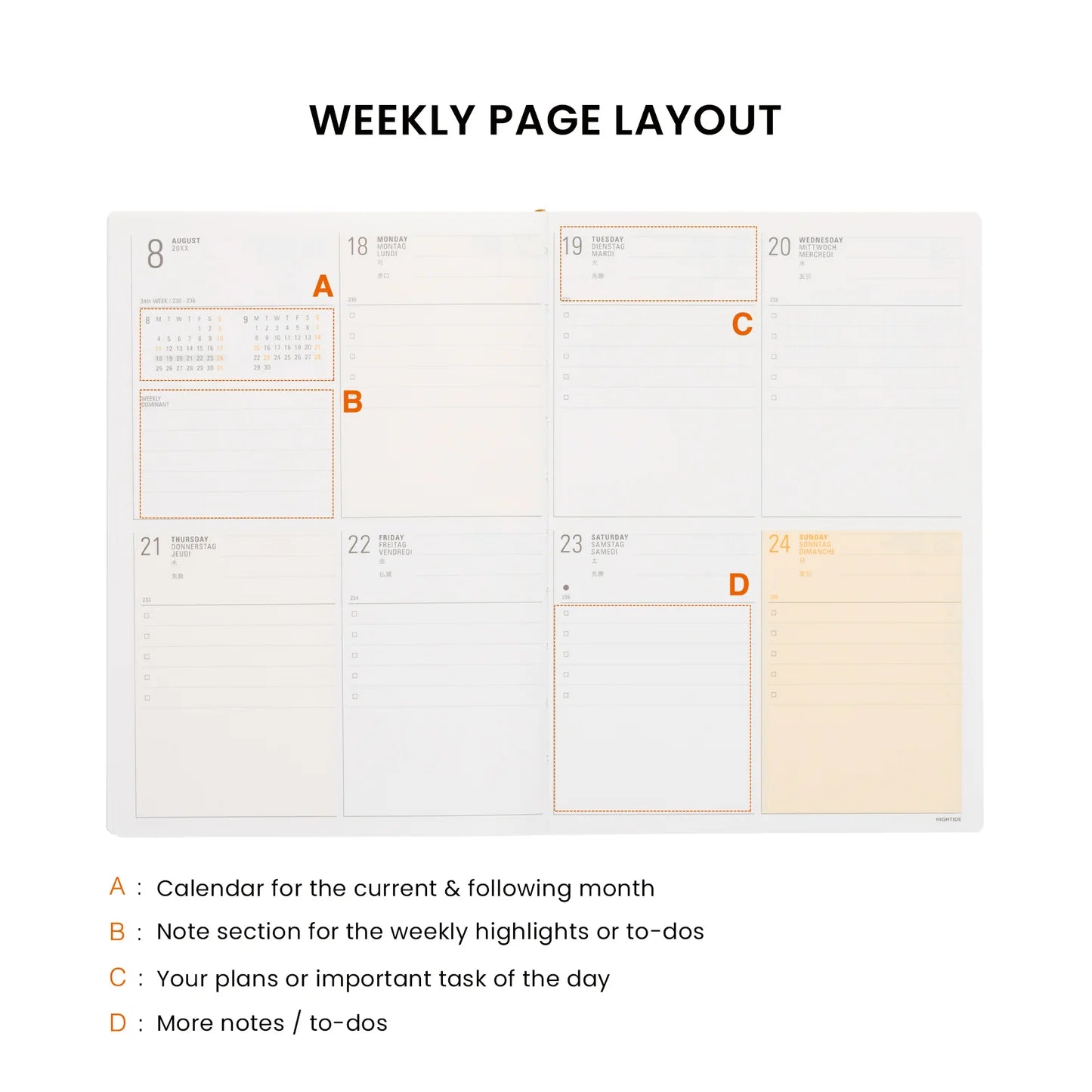 Iris B6 2026 Weekly Planner / Orange