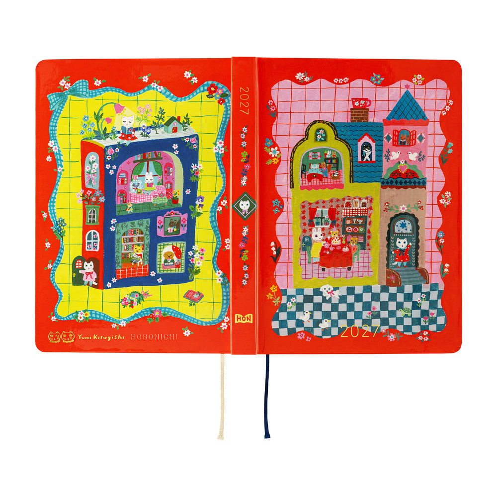 Hobonichi Techo Hon / A6 / Yumi Kitagishi: White Cat and Rabbit’s Tea Room