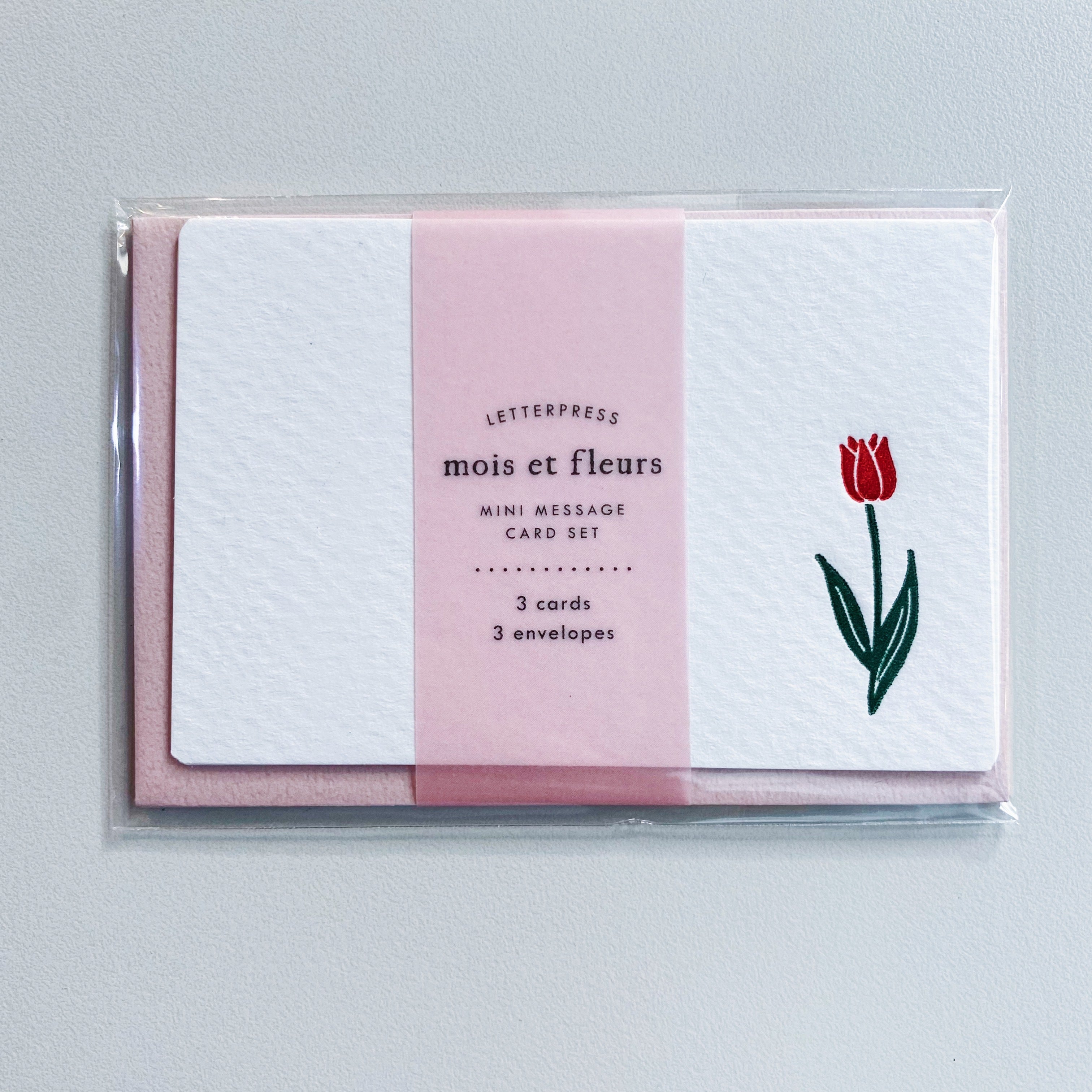 Letterpress Floral Mini Card Set / Tulip