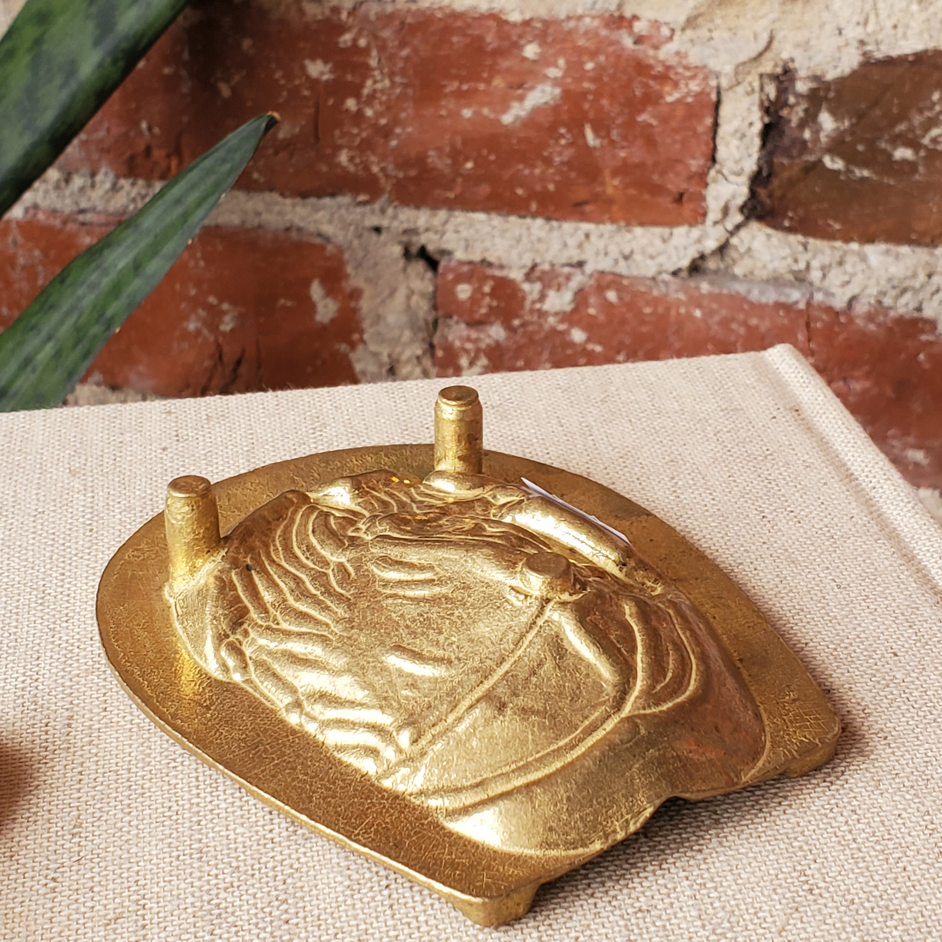 Vintage Brass Horse Ashtray