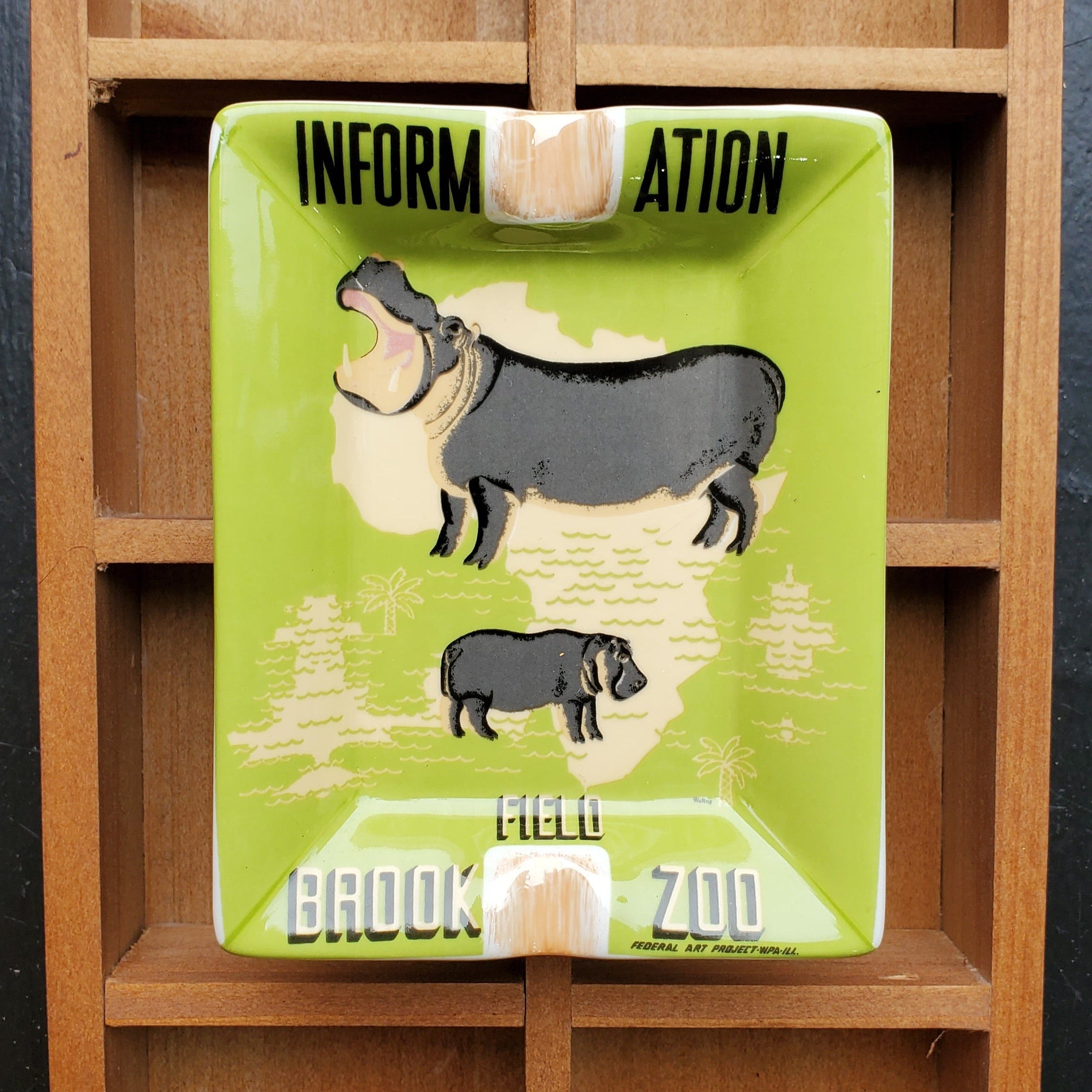 Field Brook Zoo Hippo Art Ashtray