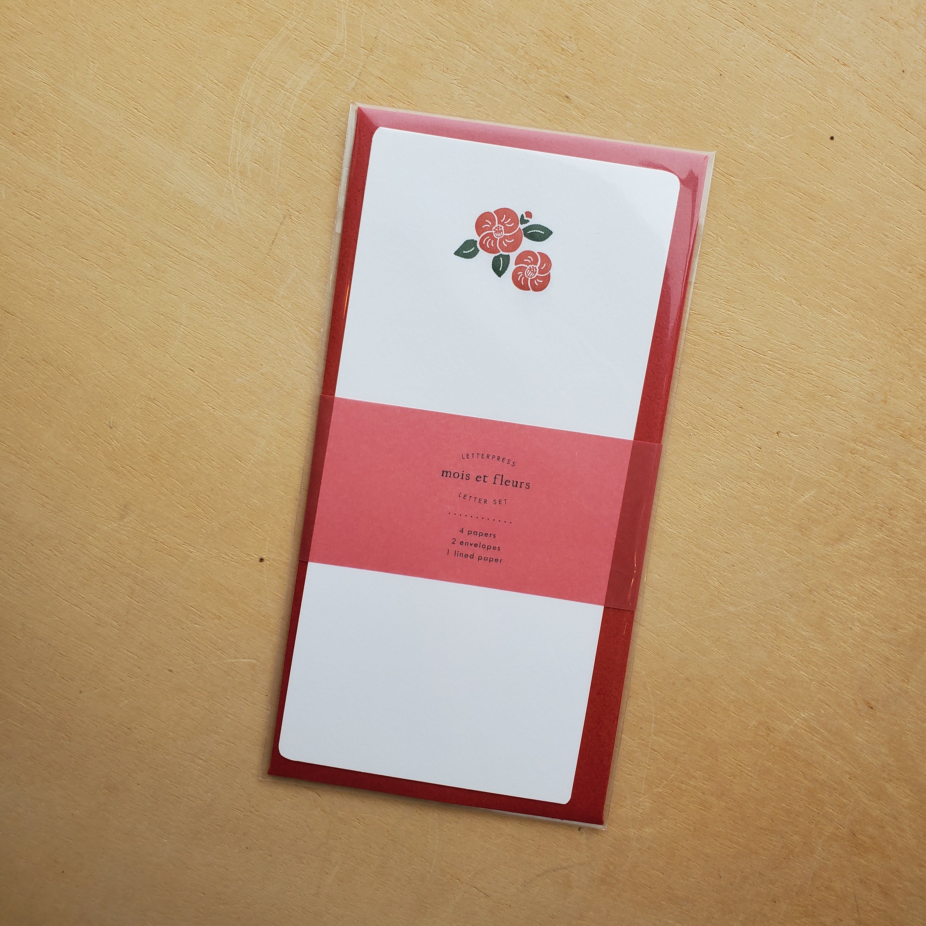 Letterpress Floral Letter Set / Tsubaki