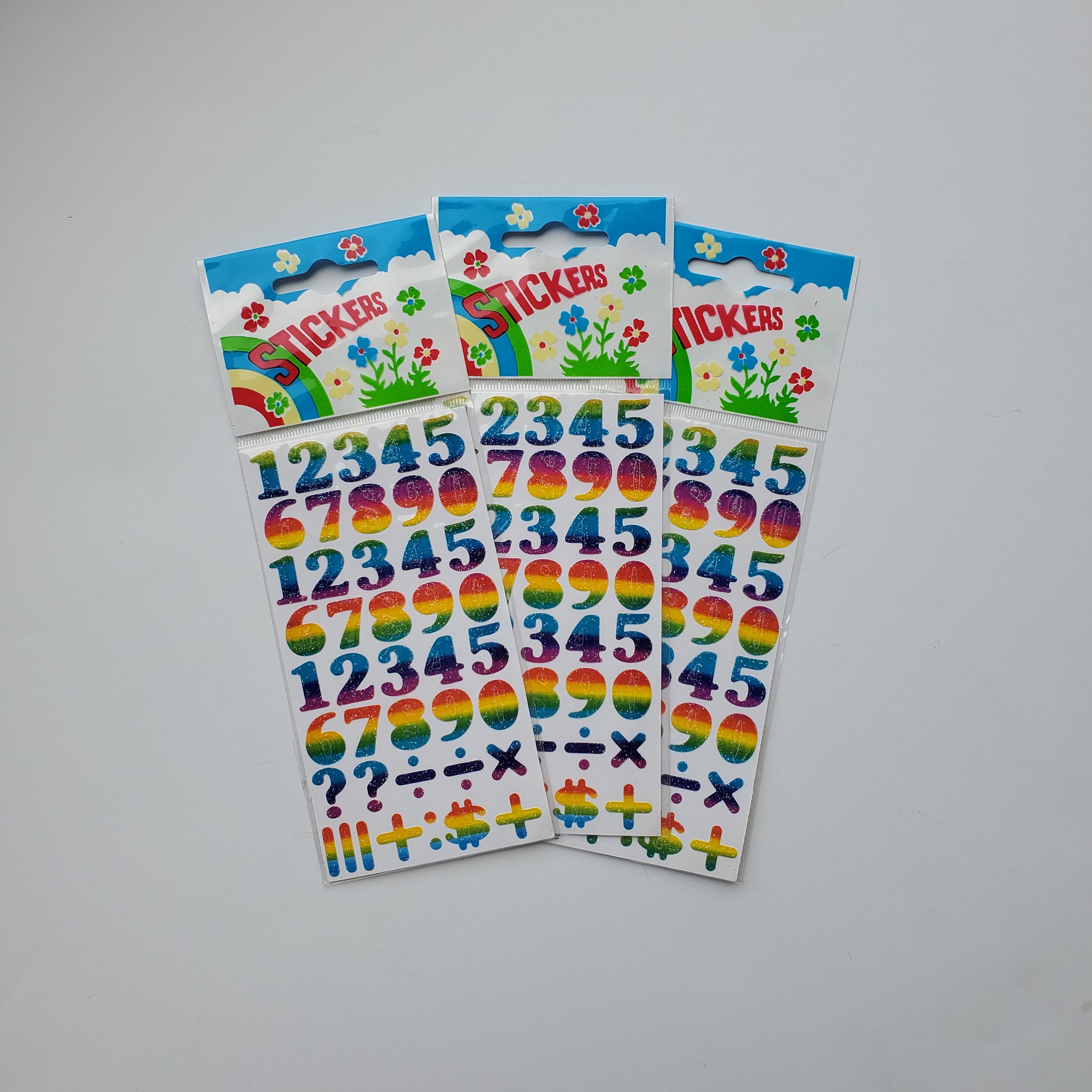 Vintage Rainbow Number Sticker Sheet