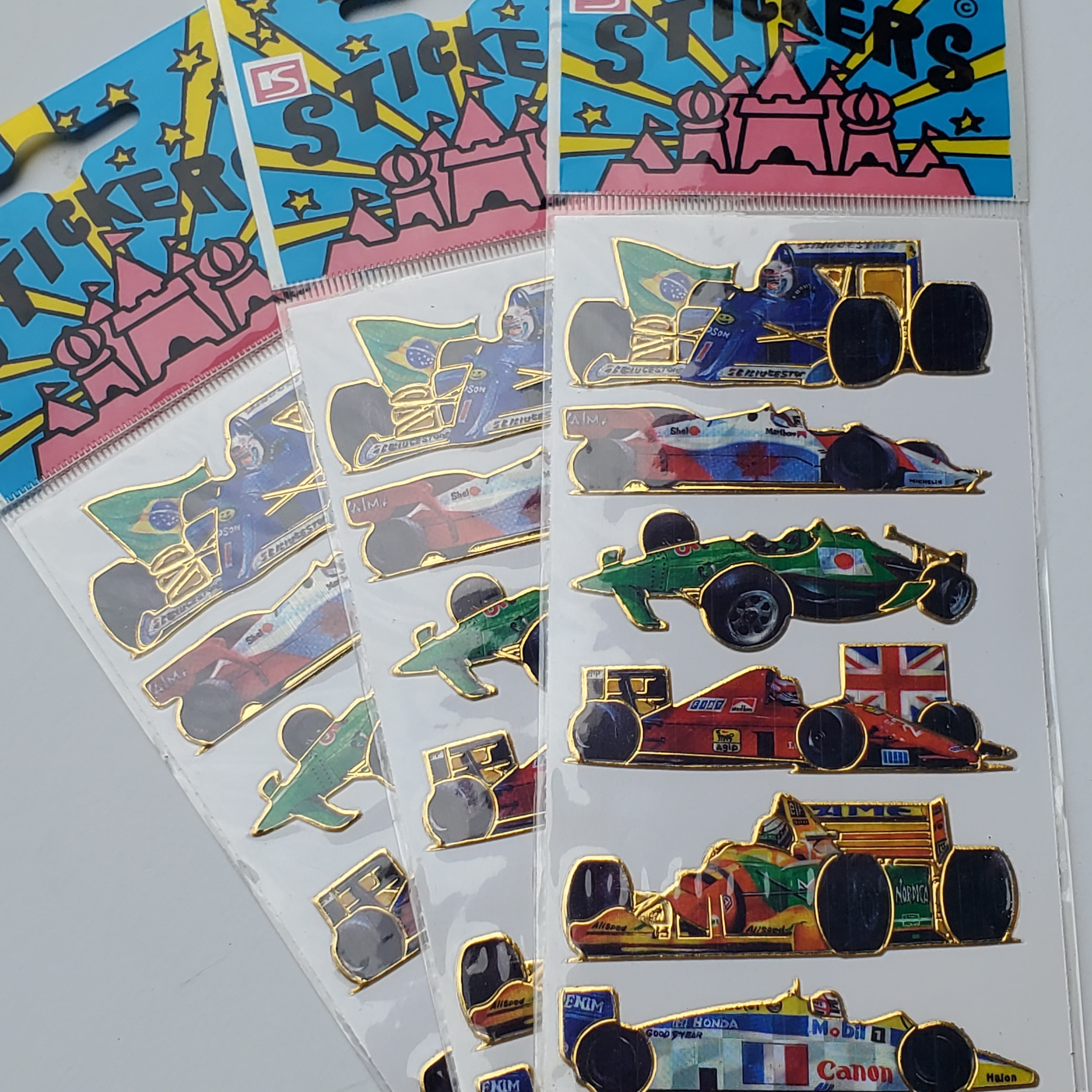 Vintage Formula One Sticker Sheets