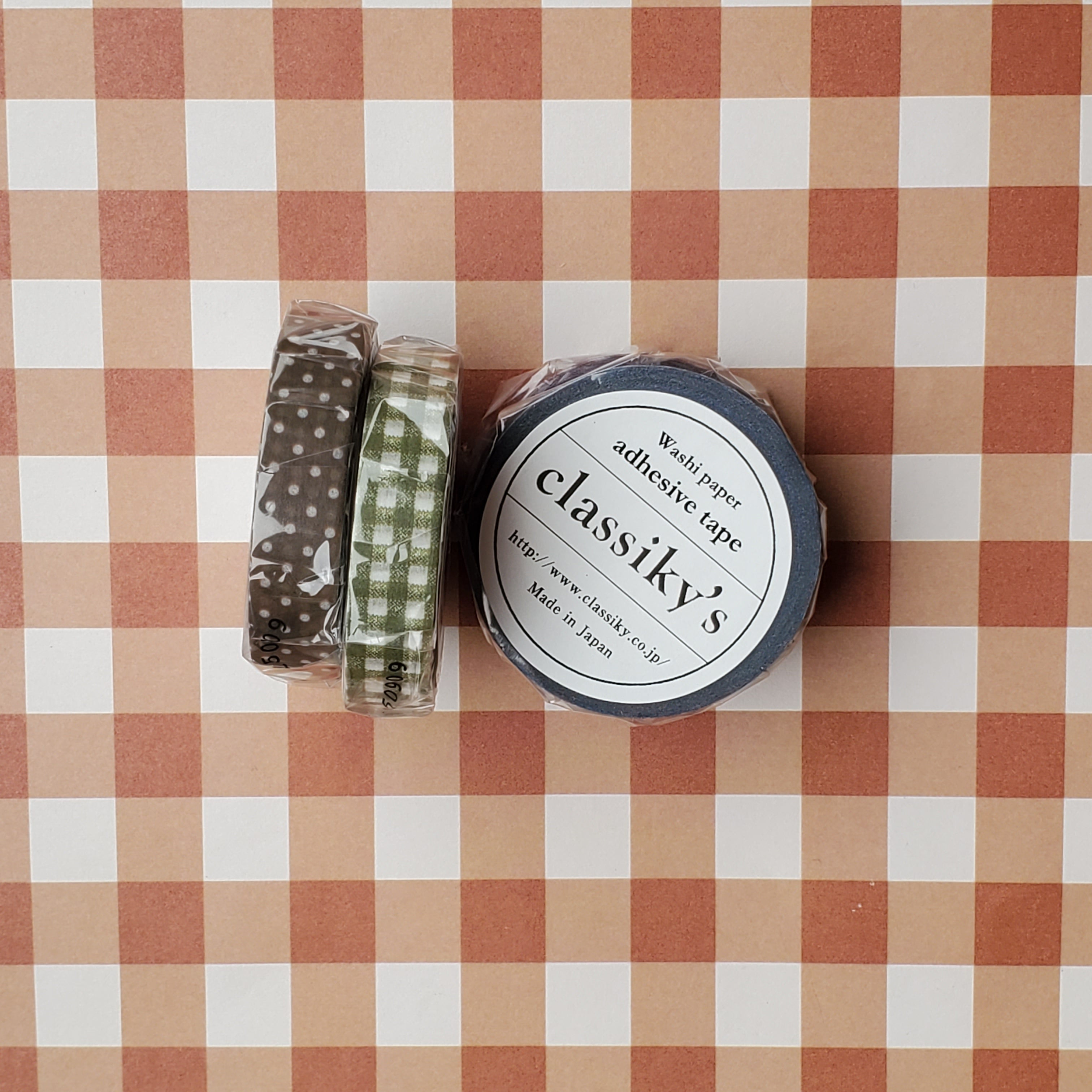Classiky Masking Tape / Khaki Green Gingham