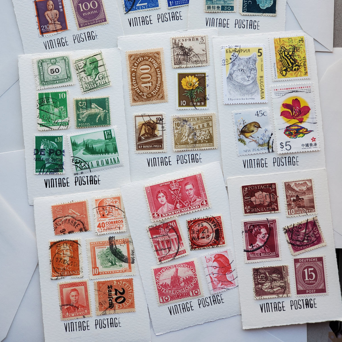 Vintage Postage Packs / Assorted Colors
