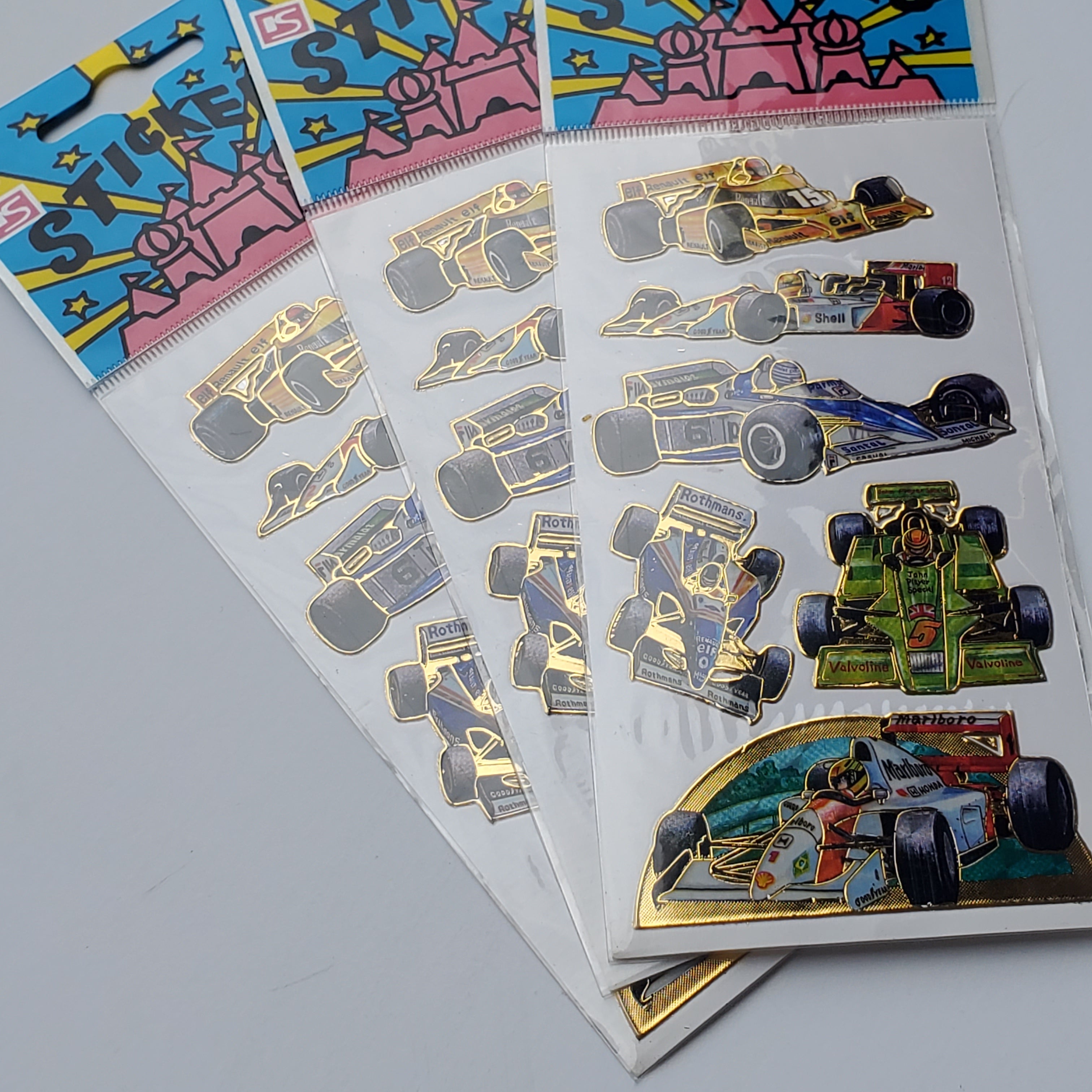 Vintage Formula One Sticker Sheets
