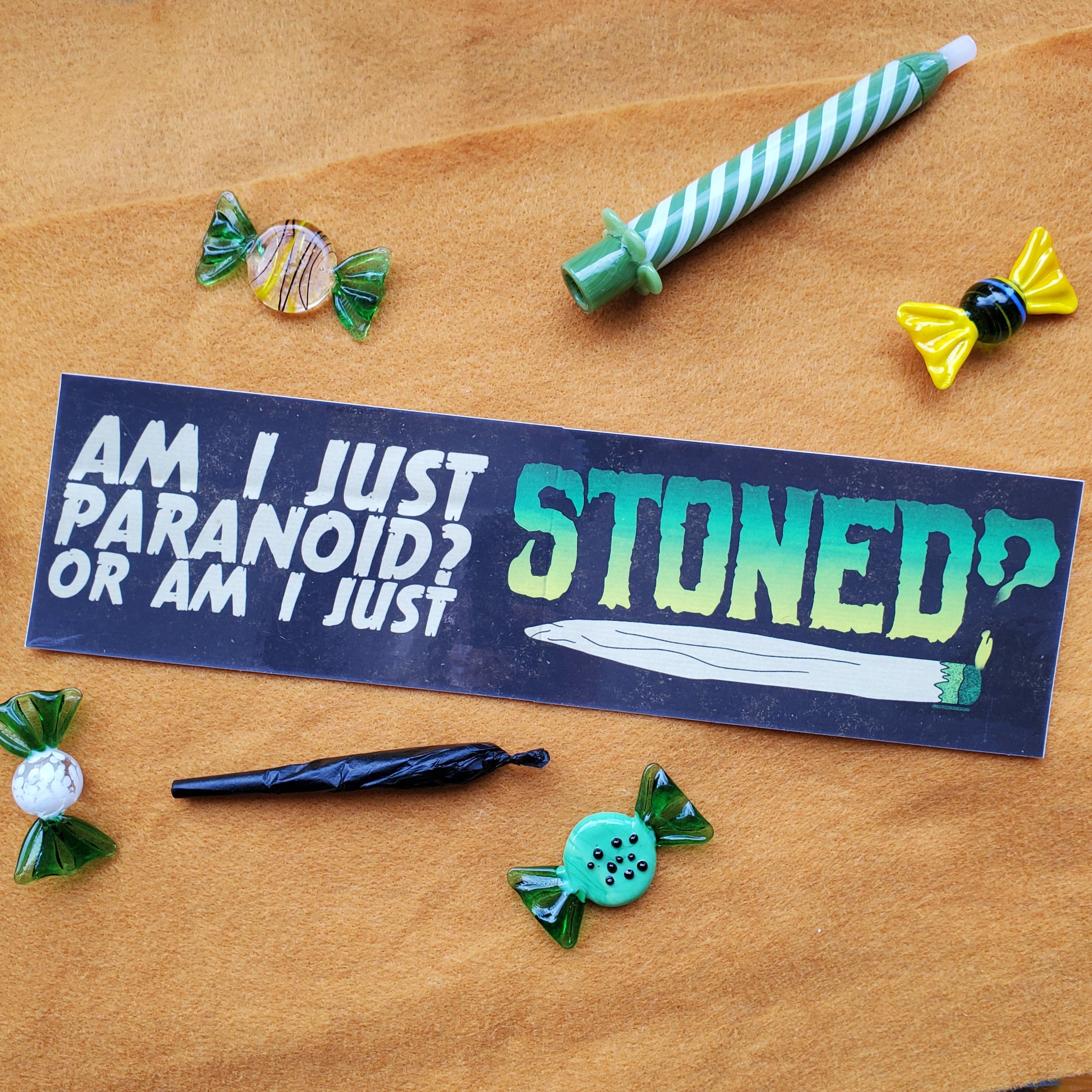 Paranoid or Stoned Bumper Sticker