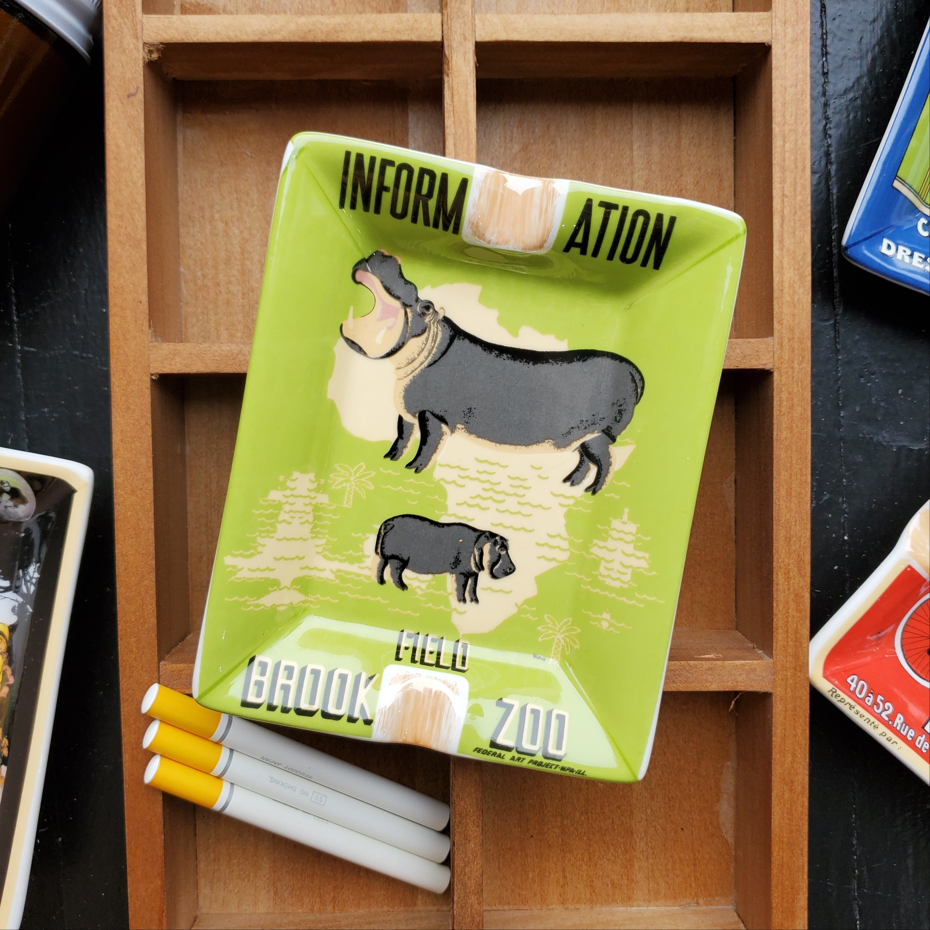 Field Brook Zoo Hippo Art Ashtray
