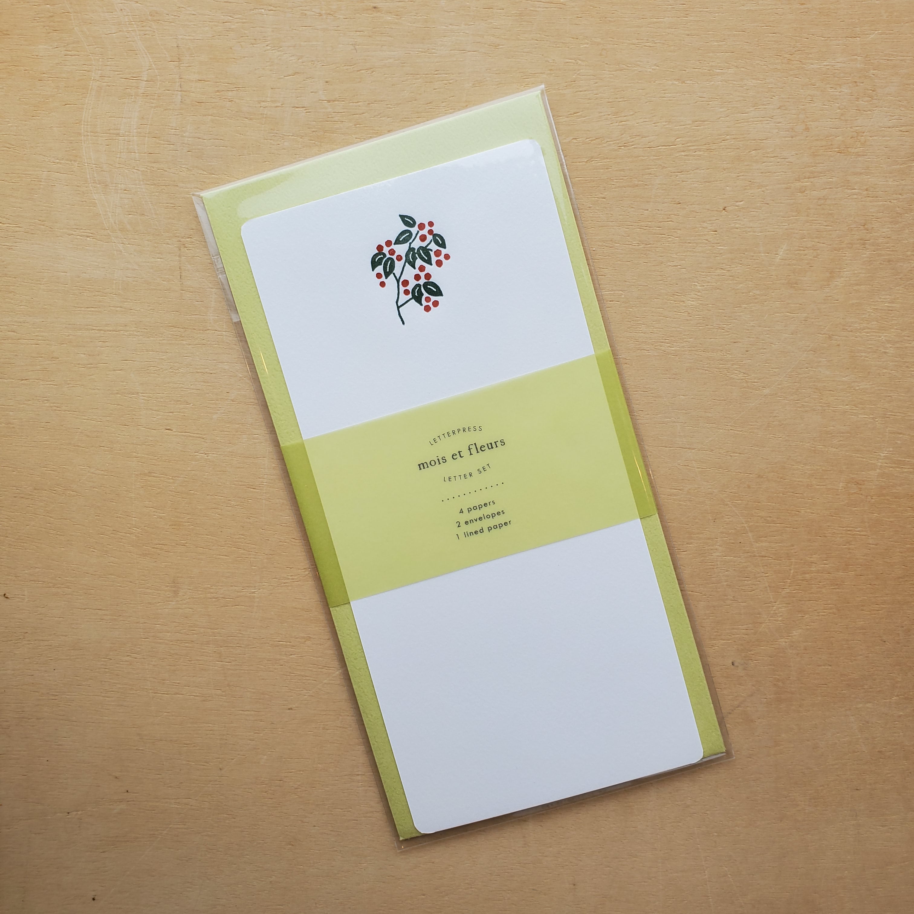 Letterpress Floral Letter Set / Checkerberry
