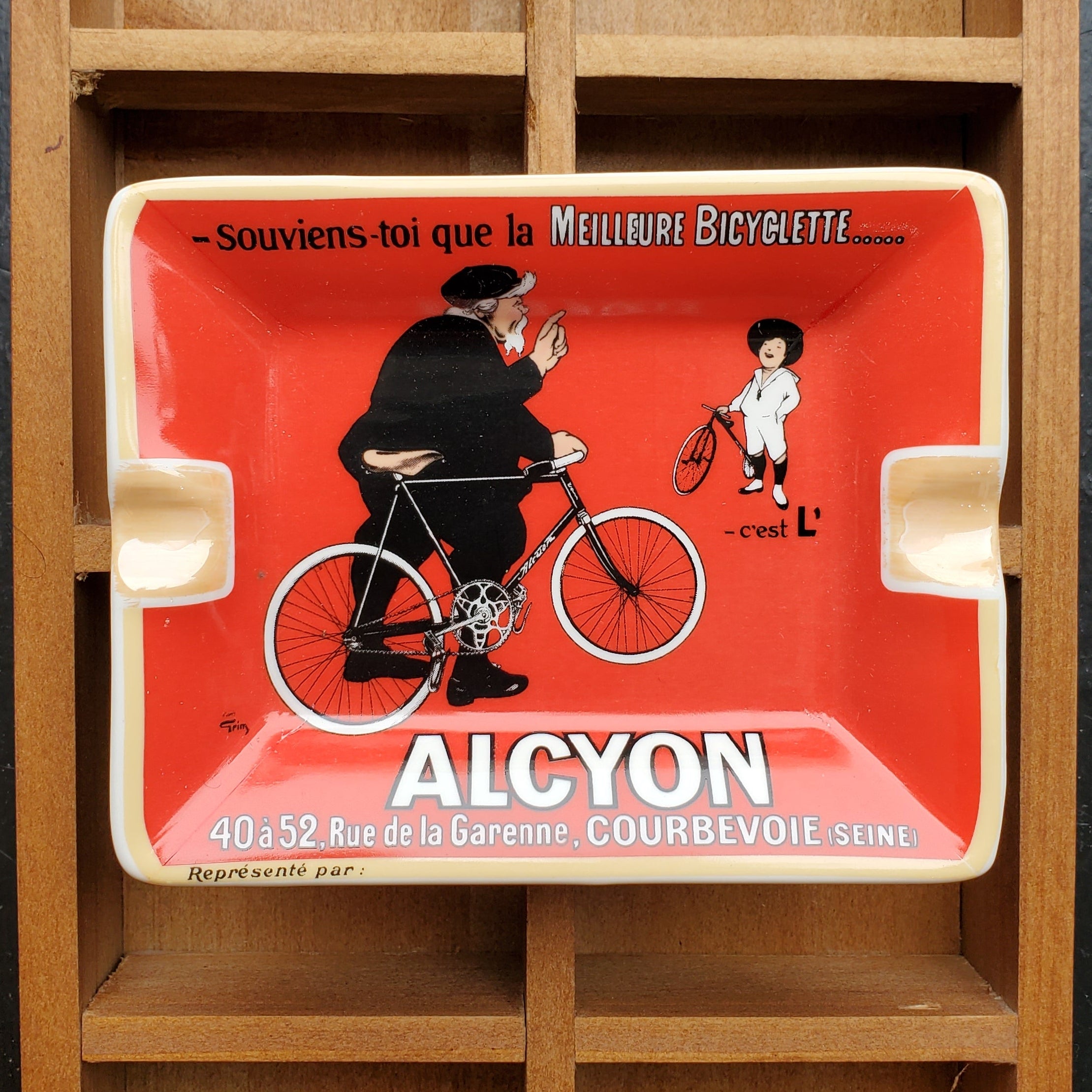 L'Alcyon Bicycle Poster Art Ashtray