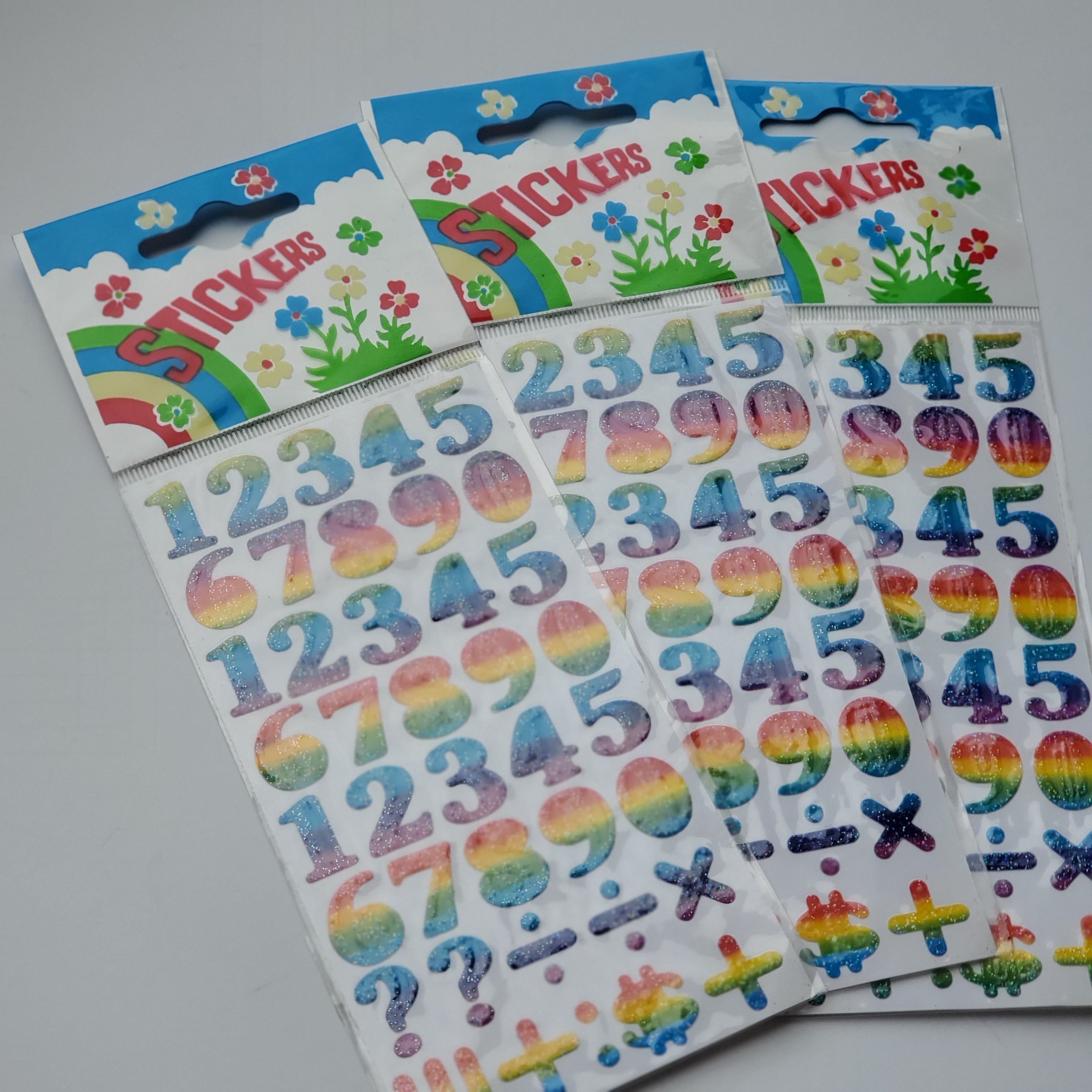 Vintage Rainbow Number Sticker Sheet