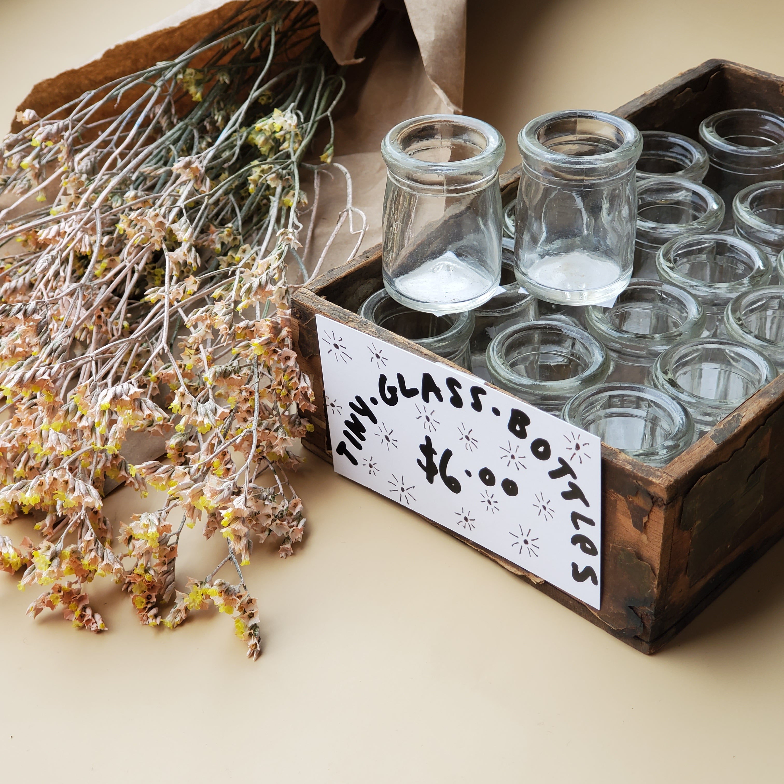Tiny Vintage Bottle / For Ink? / For flowers? / For anything :)