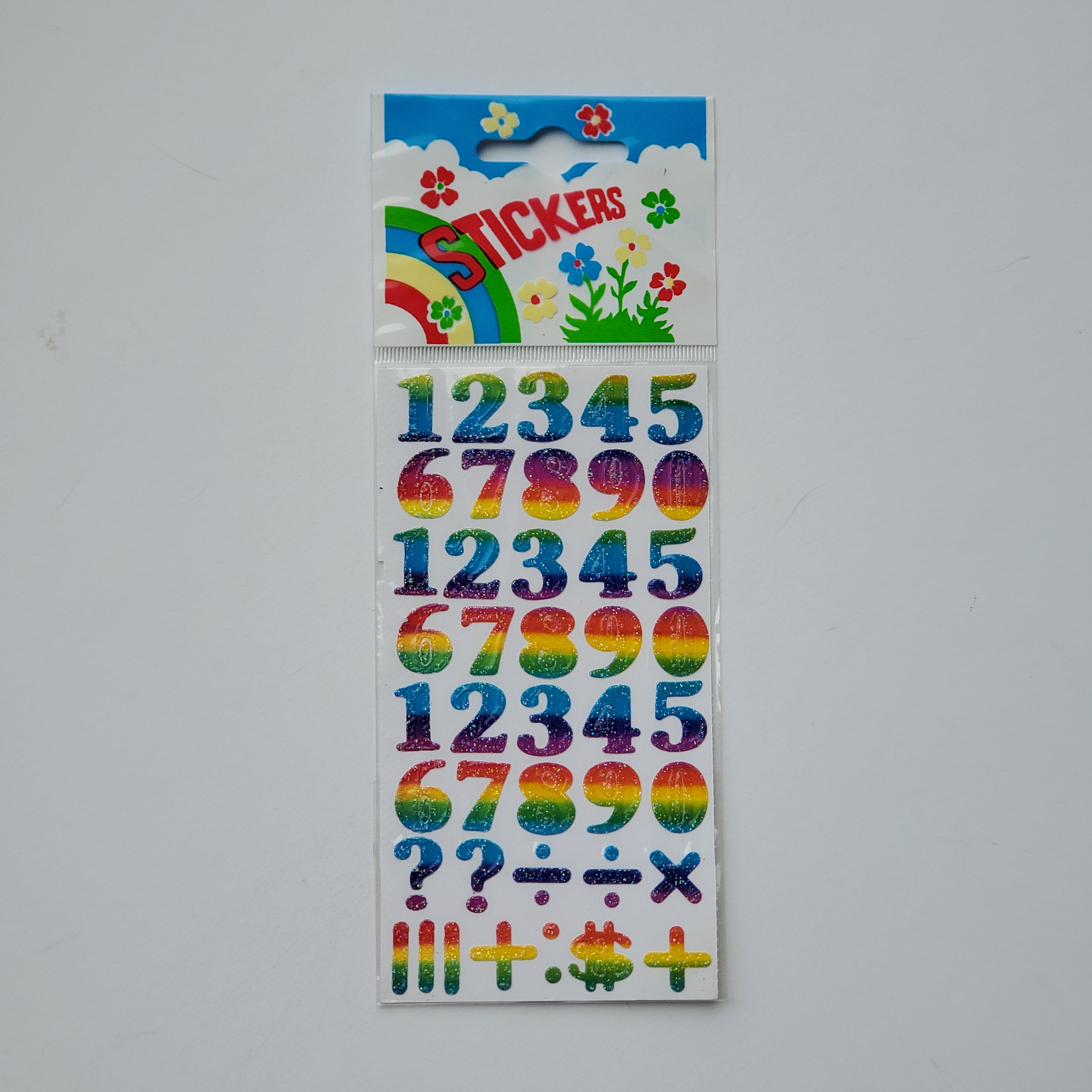 Vintage Rainbow Number Sticker Sheet