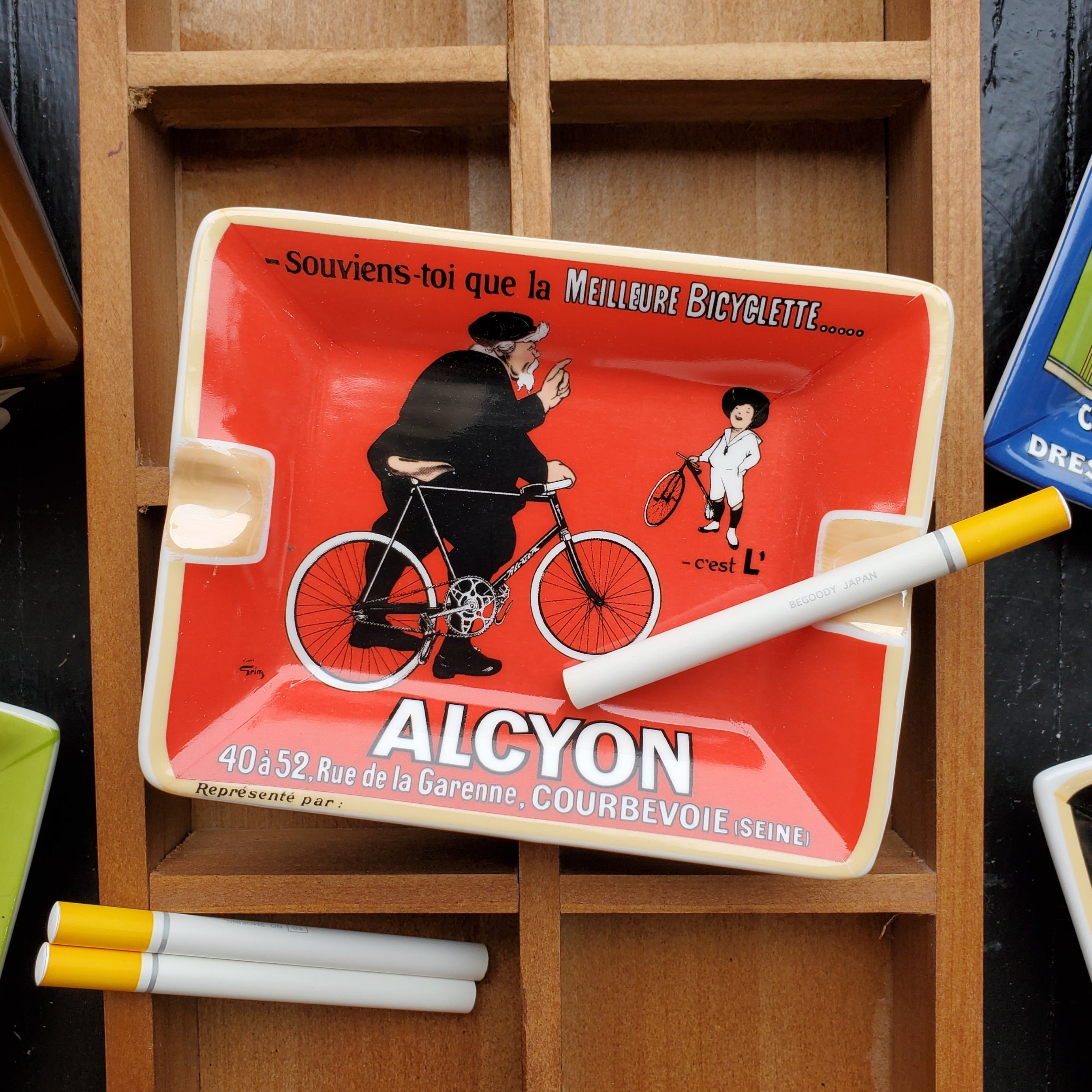 L'Alcyon Bicycle Poster Art Ashtray