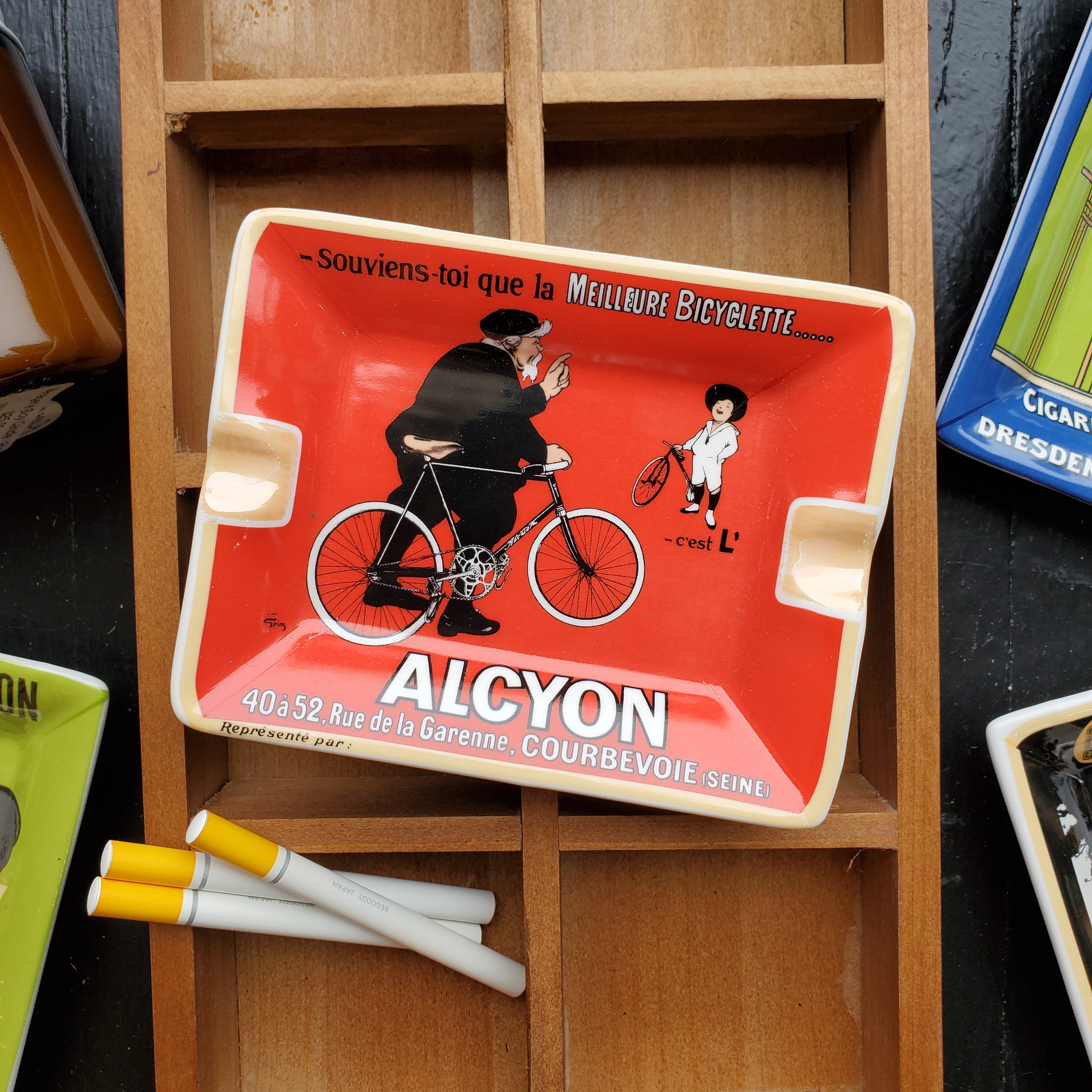 L'Alcyon Bicycle Poster Art Ashtray