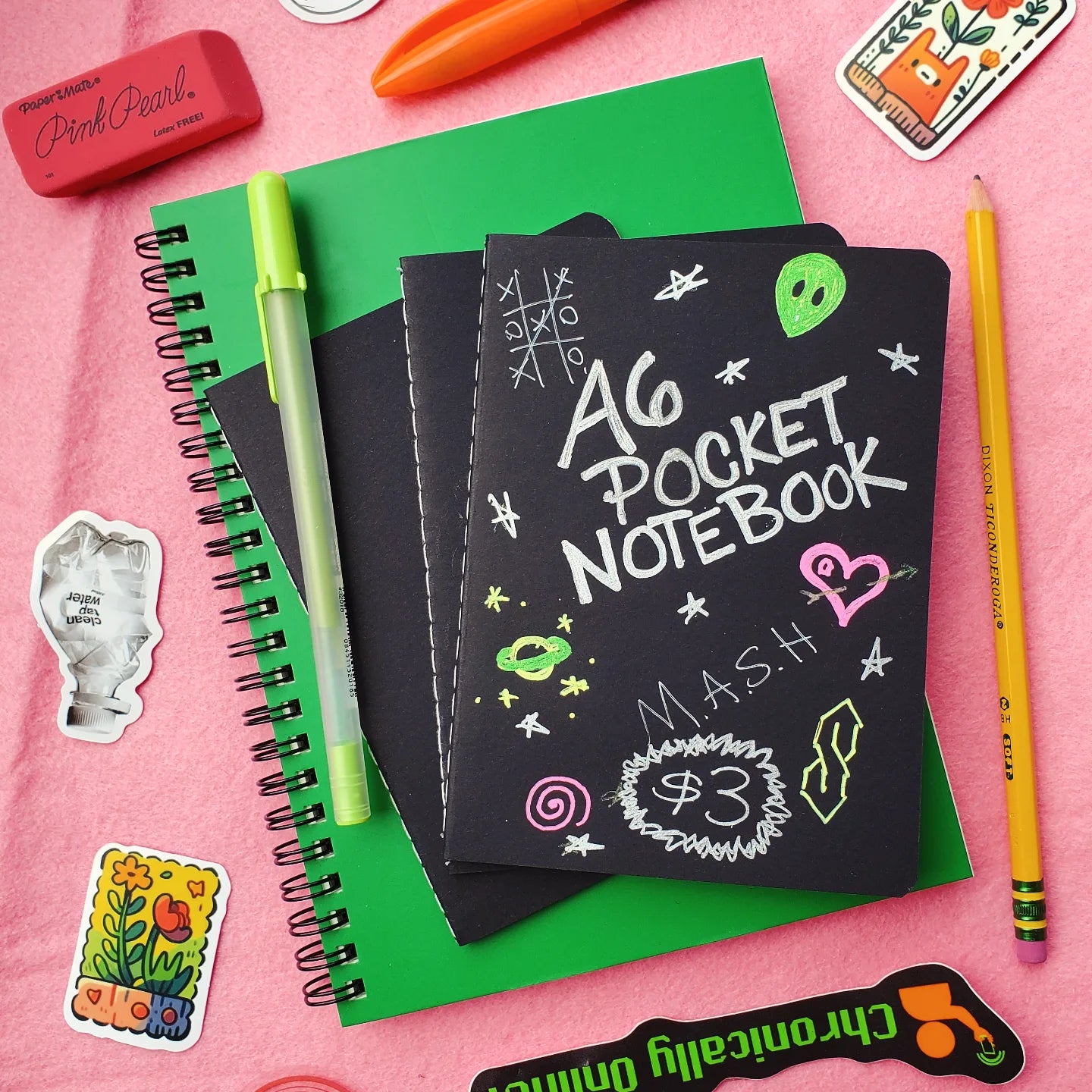 A6 Pocket Notebook / Black Kraft / Blank