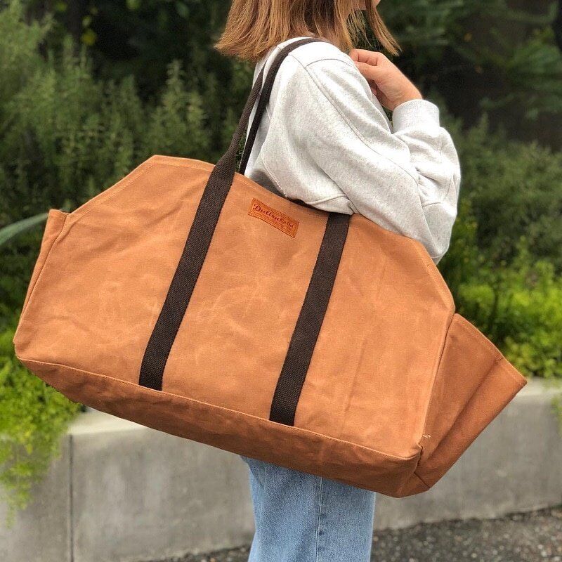 Waxed Canvas Duffel Log Bag