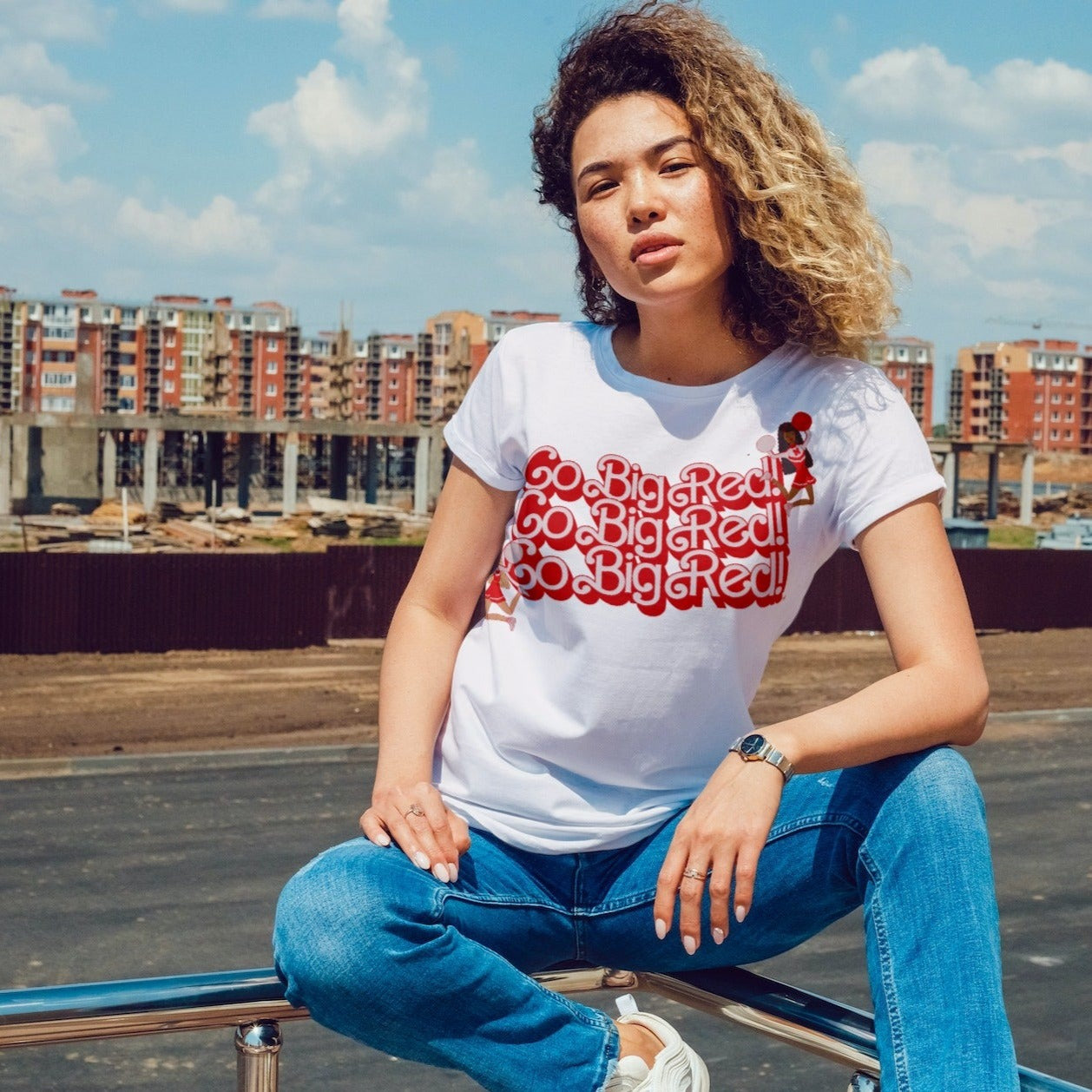 Go Big Red Cheerleader T-Shirt