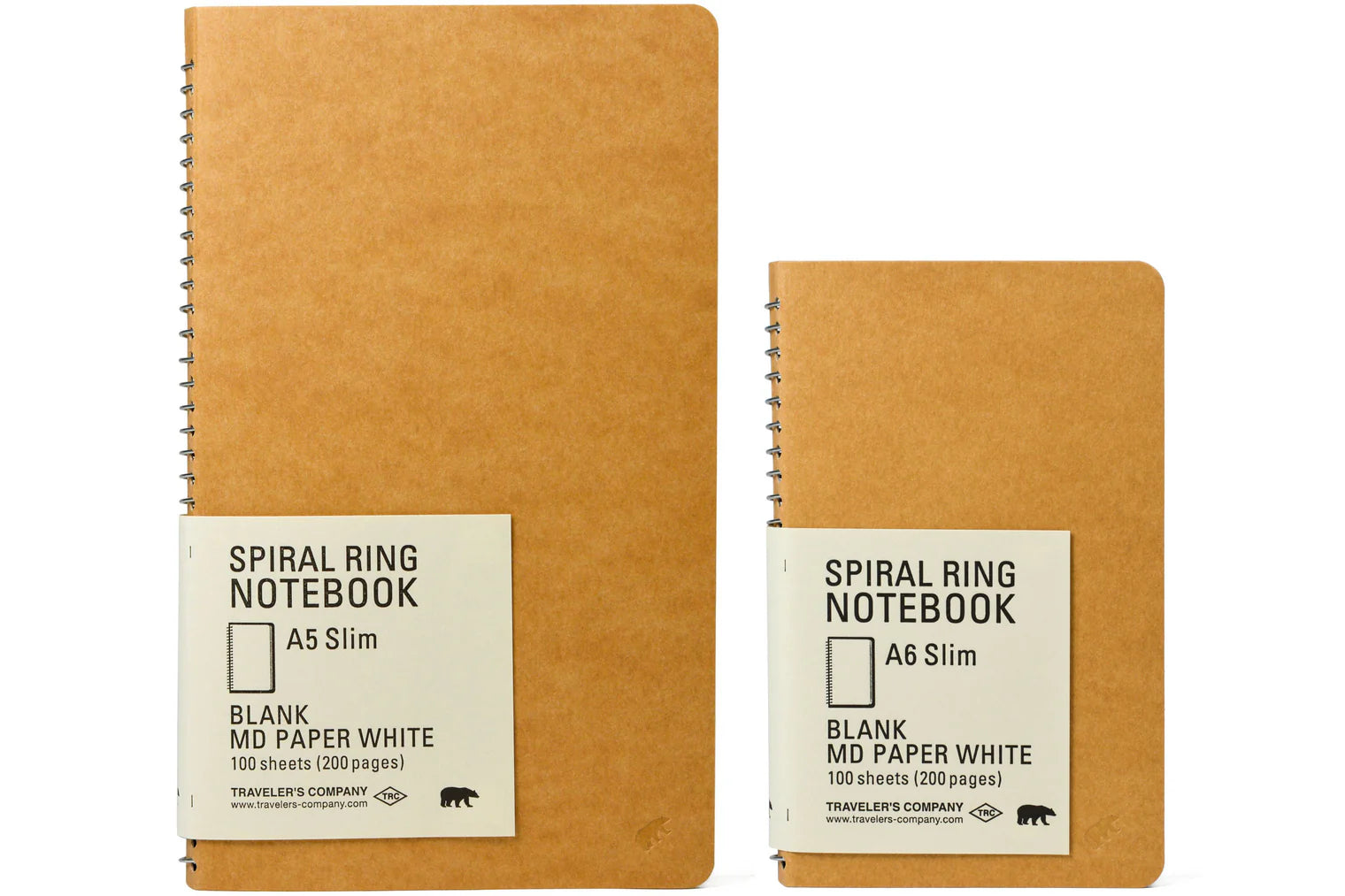 a6 slim blank md white spiral notebook