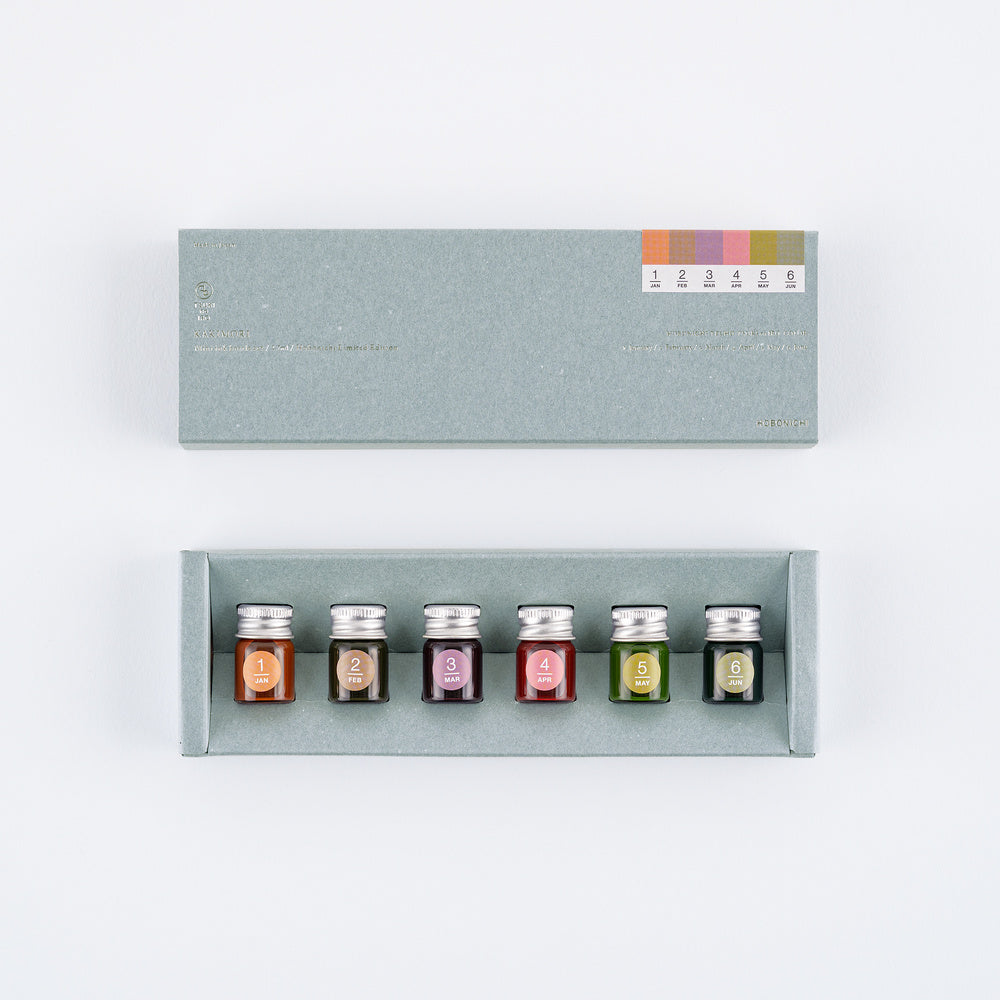 Hobonichi Techo / Kakimori x TSUKI no IRO: Mini Ink Bottle Set / Jan-Jun