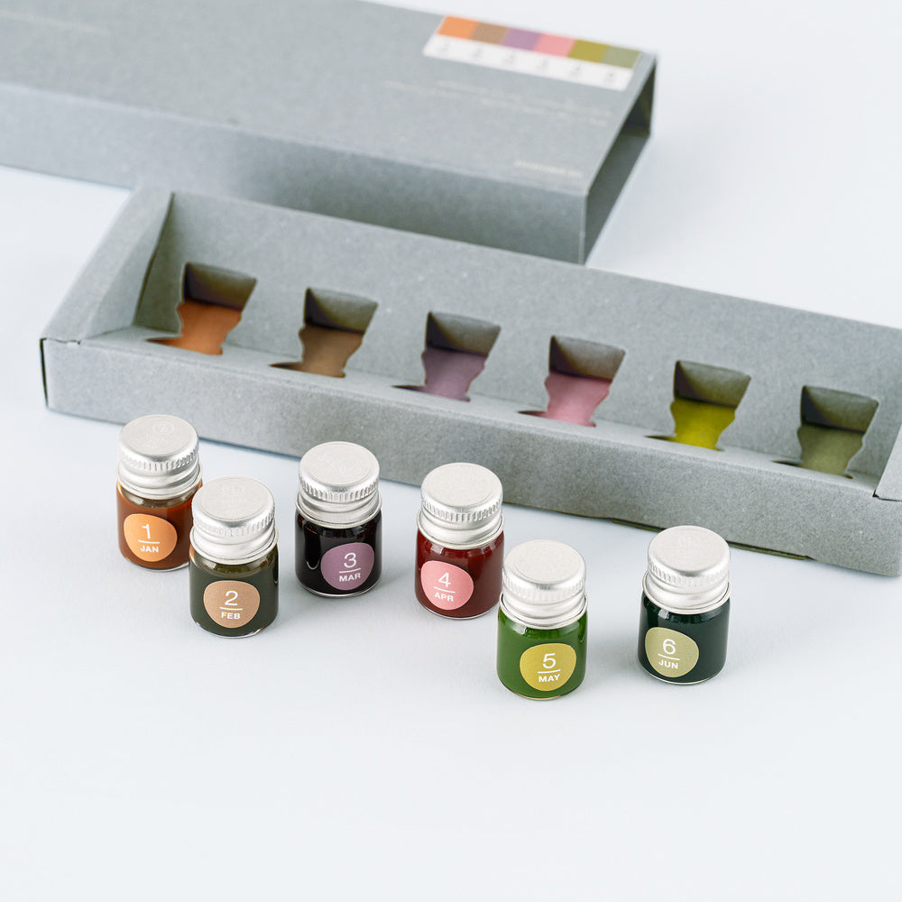 Hobonichi Techo / Kakimori x TSUKI no IRO: Mini Ink Bottle Set / Jan-Jun
