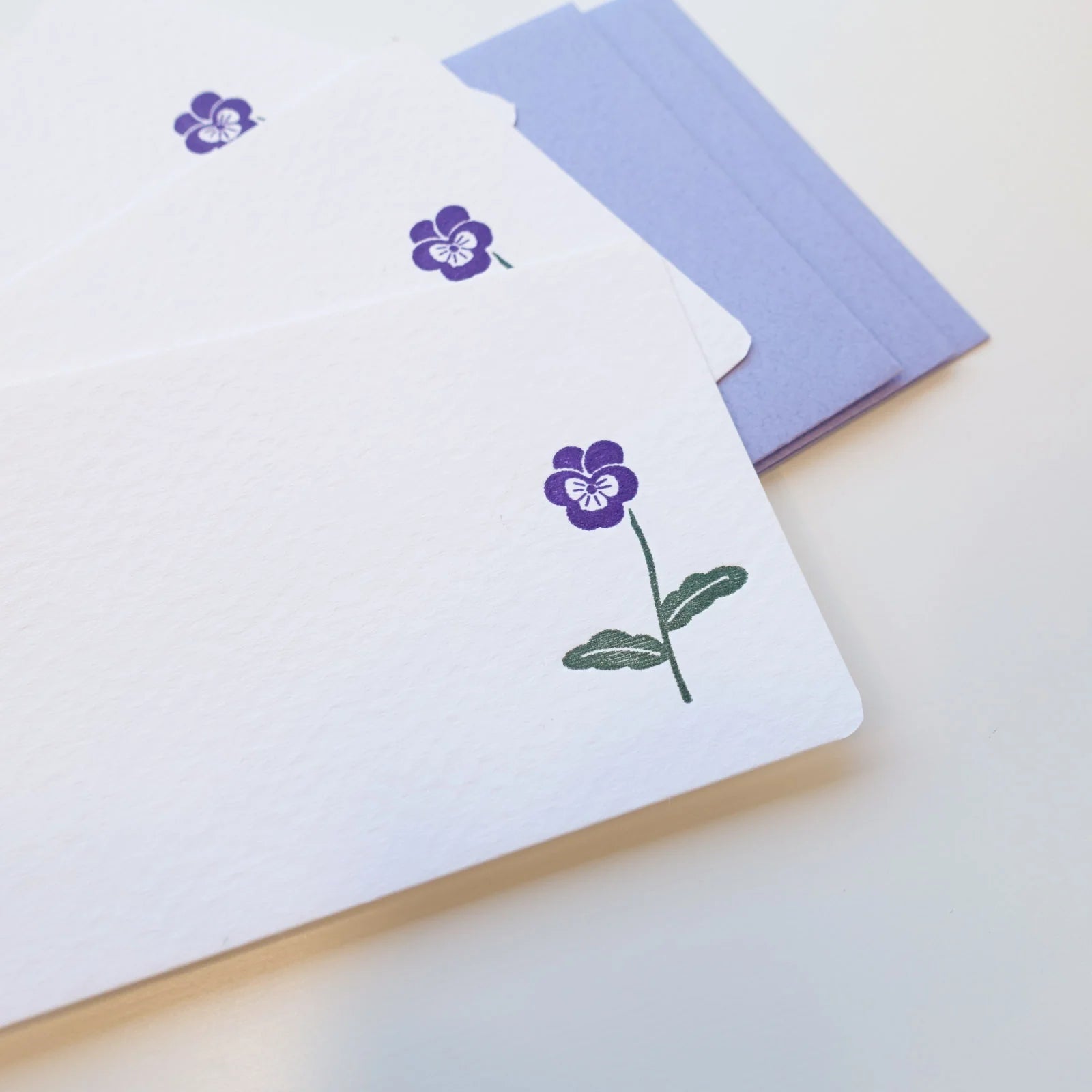 Letterpress Floral Mini Card Set / Viola