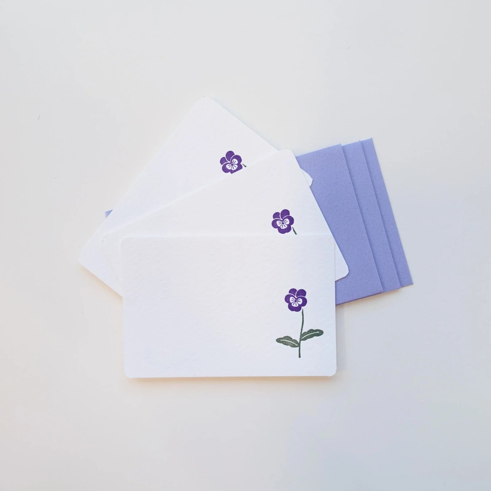 Letterpress Floral Mini Card Set / Viola