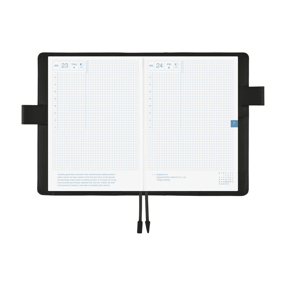 Hobonichi Techo Cover / A5 / Leather: TS Basic - Black
