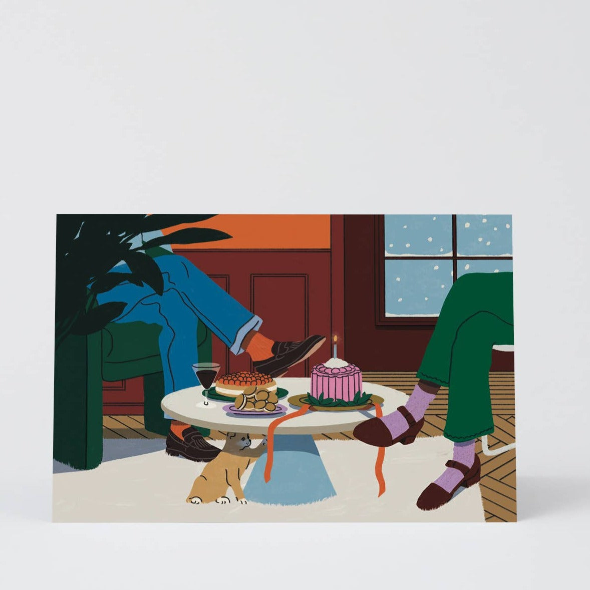 Cat and Cake Art Card