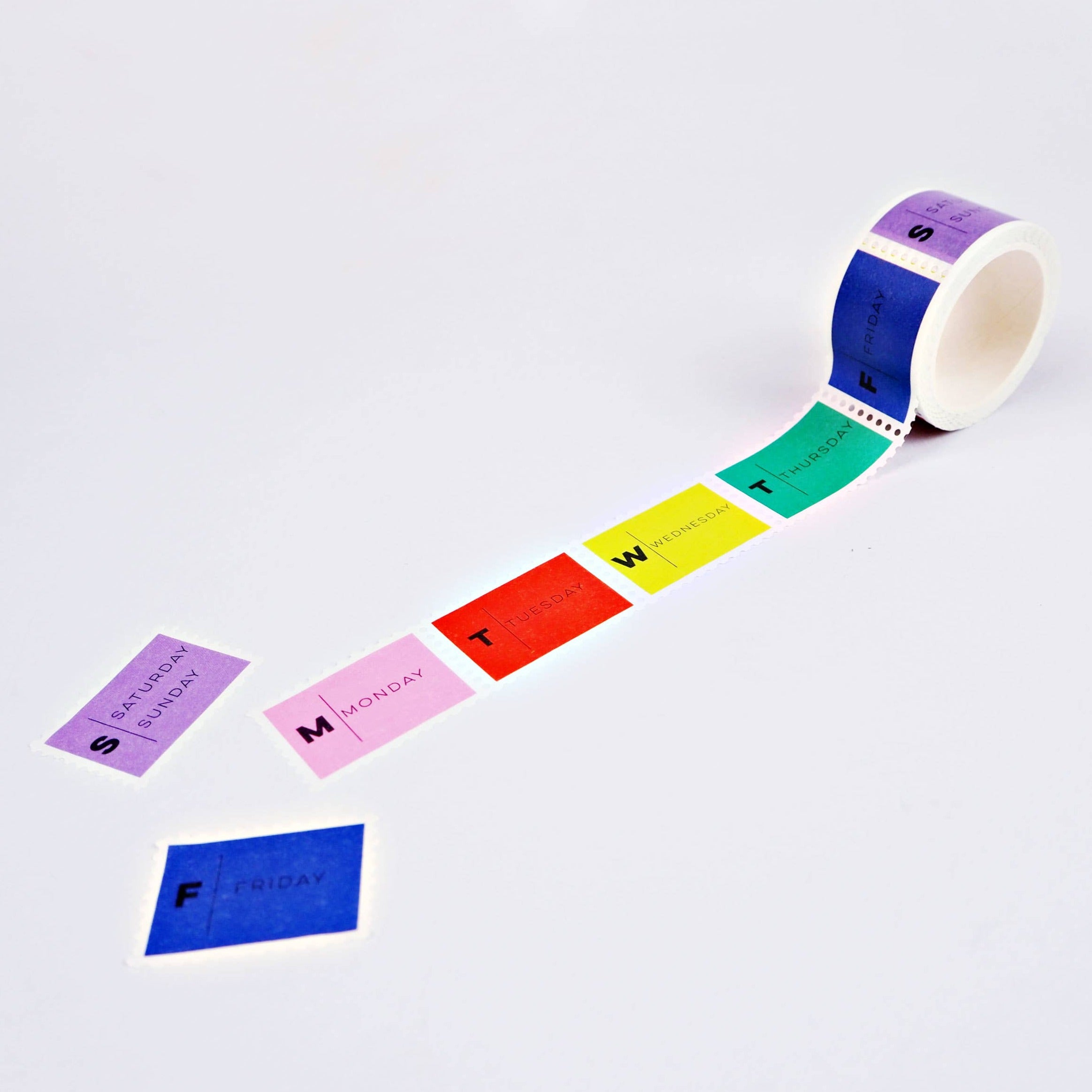 Primary Days of the Week Stamp Washi Tape