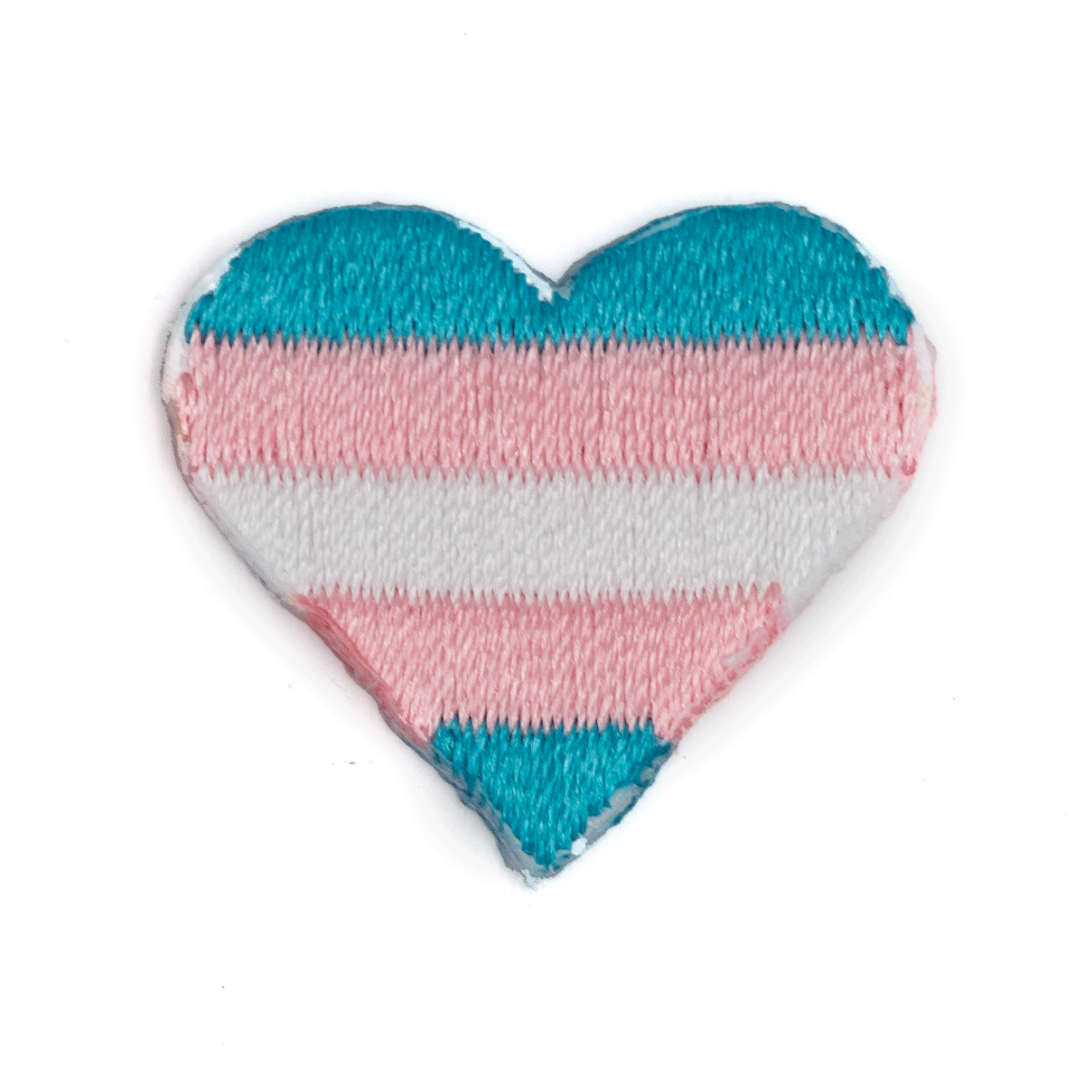 Trans Pride Heart Embroidered Sticker Patch