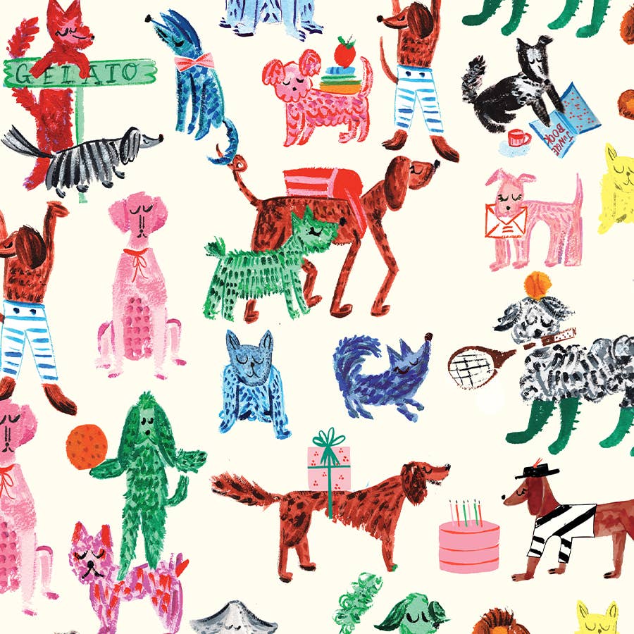 Doggies Gift Wrap / Roll of 3 Sheets