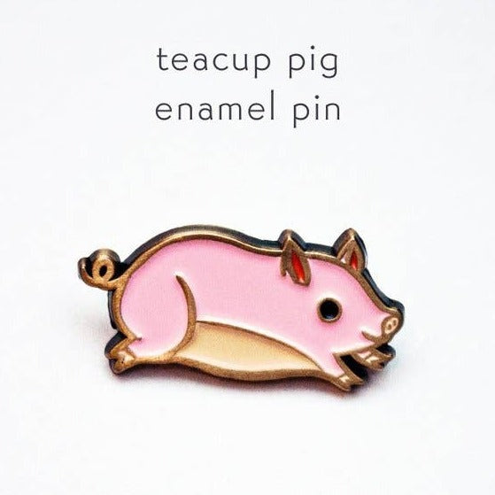 Pig Pin Teacup Enamel Pin