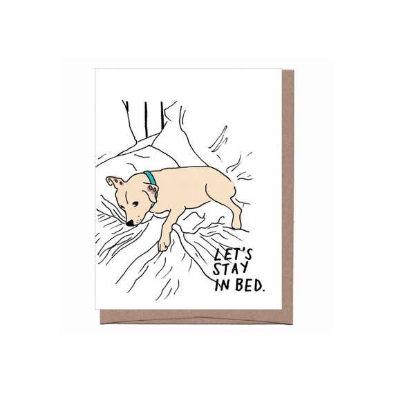 let's stay in bed card