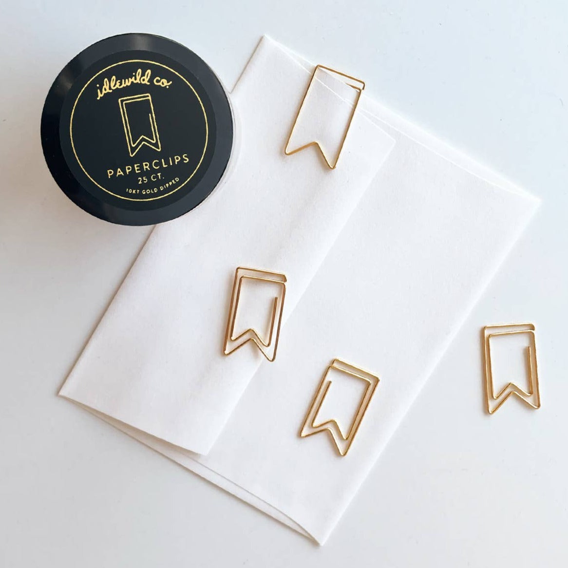 Flag Gold Plated Paper Clips