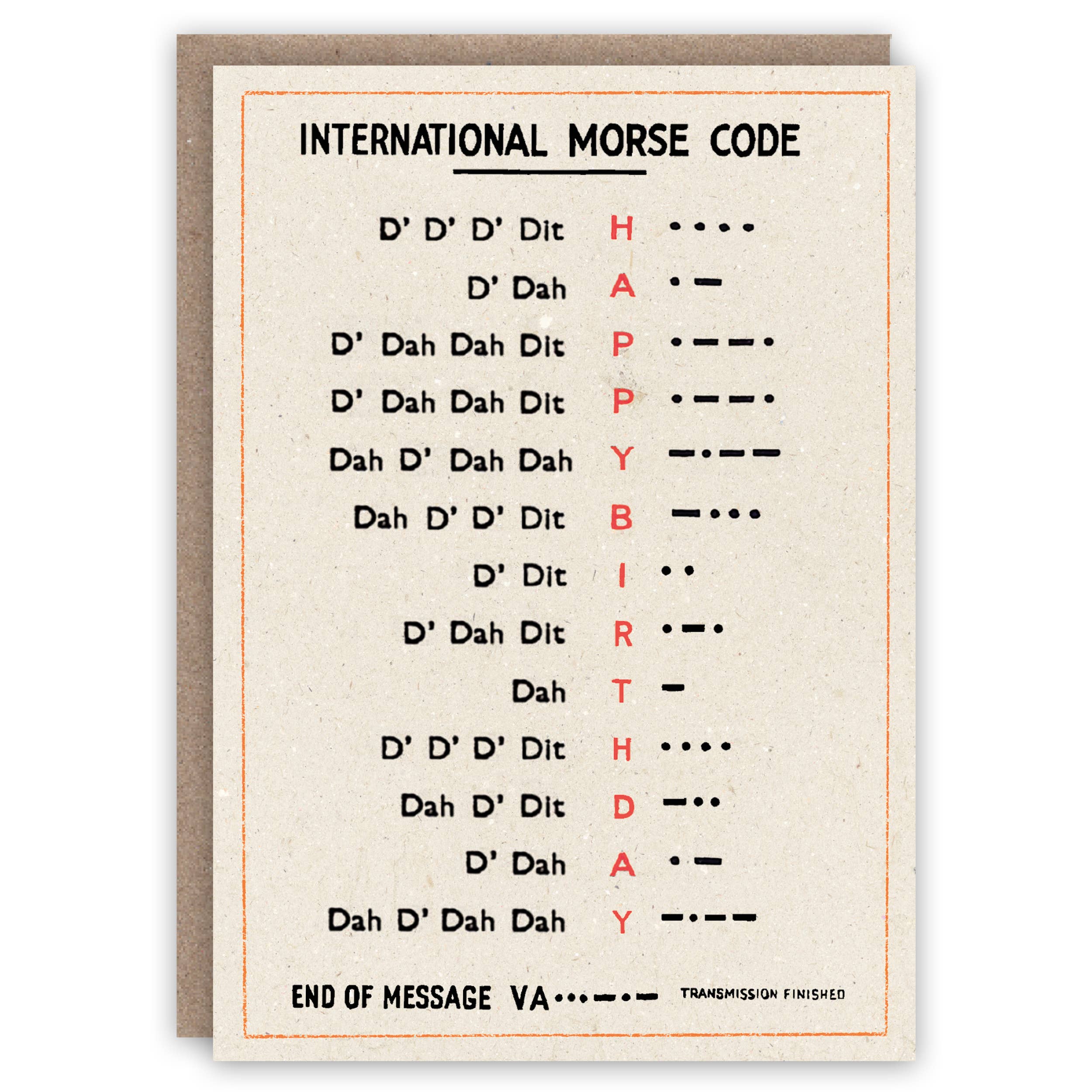 International Morse Code birthday card
