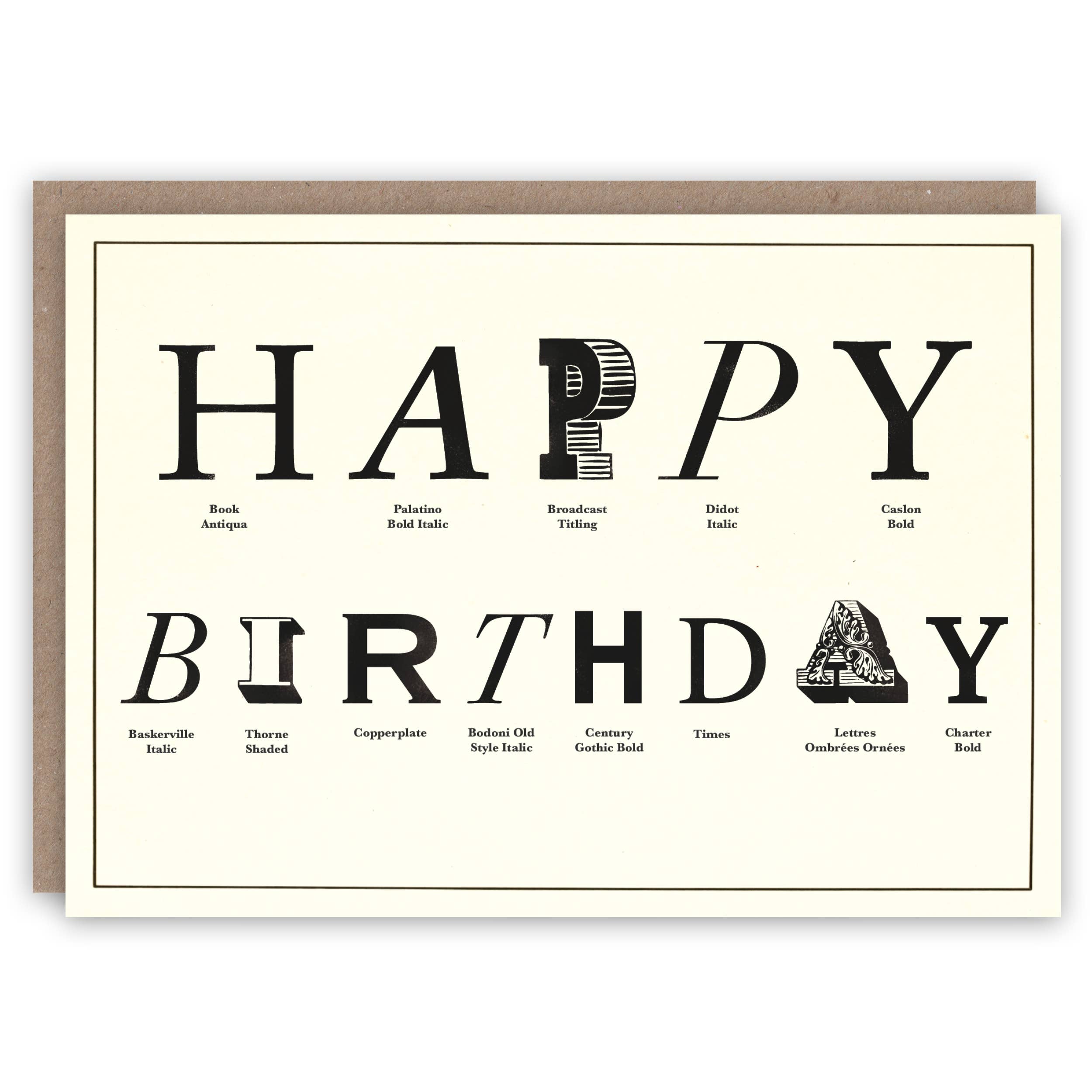 Typographic birthday card