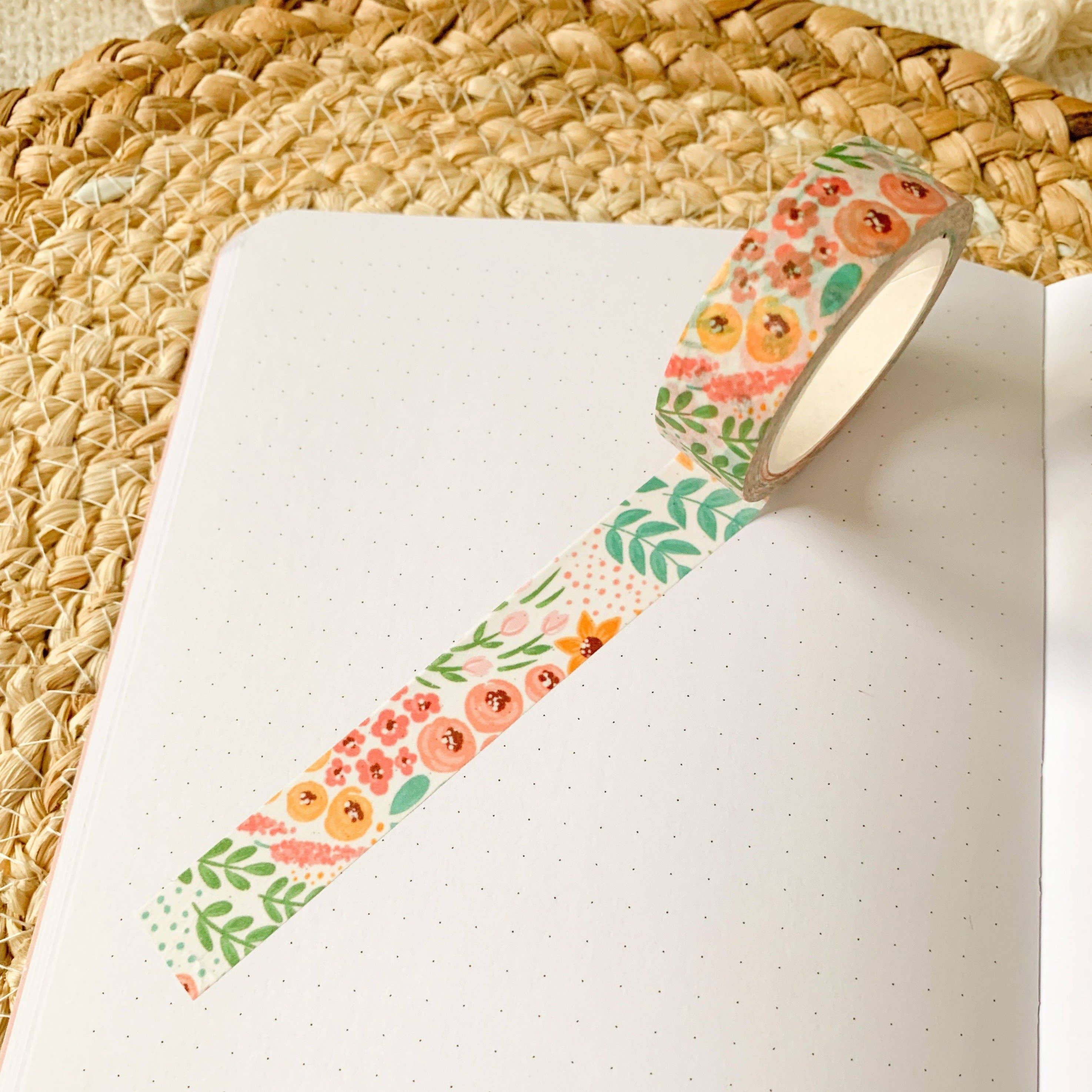 White Floral Washi Tape