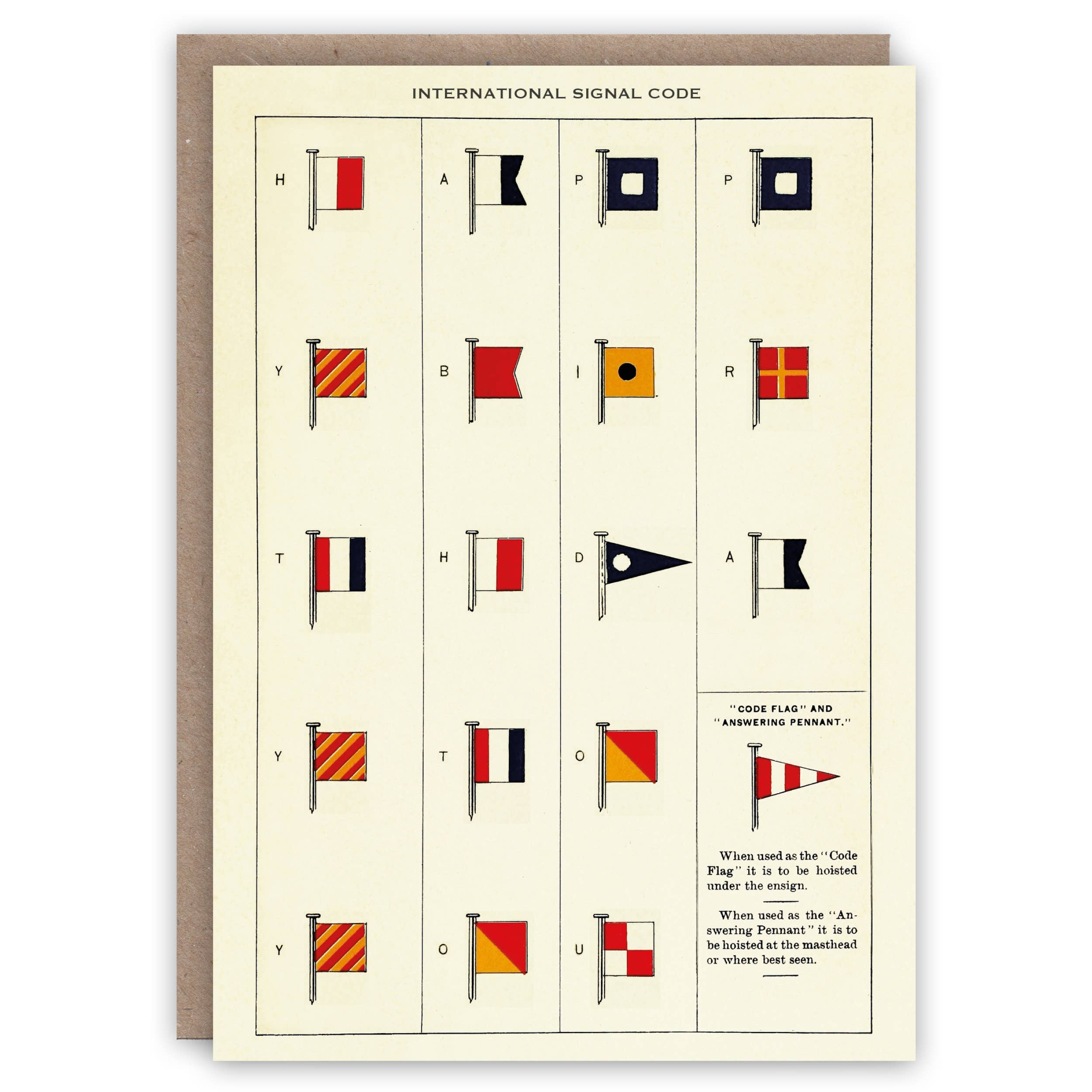 International Signal Code birthday card