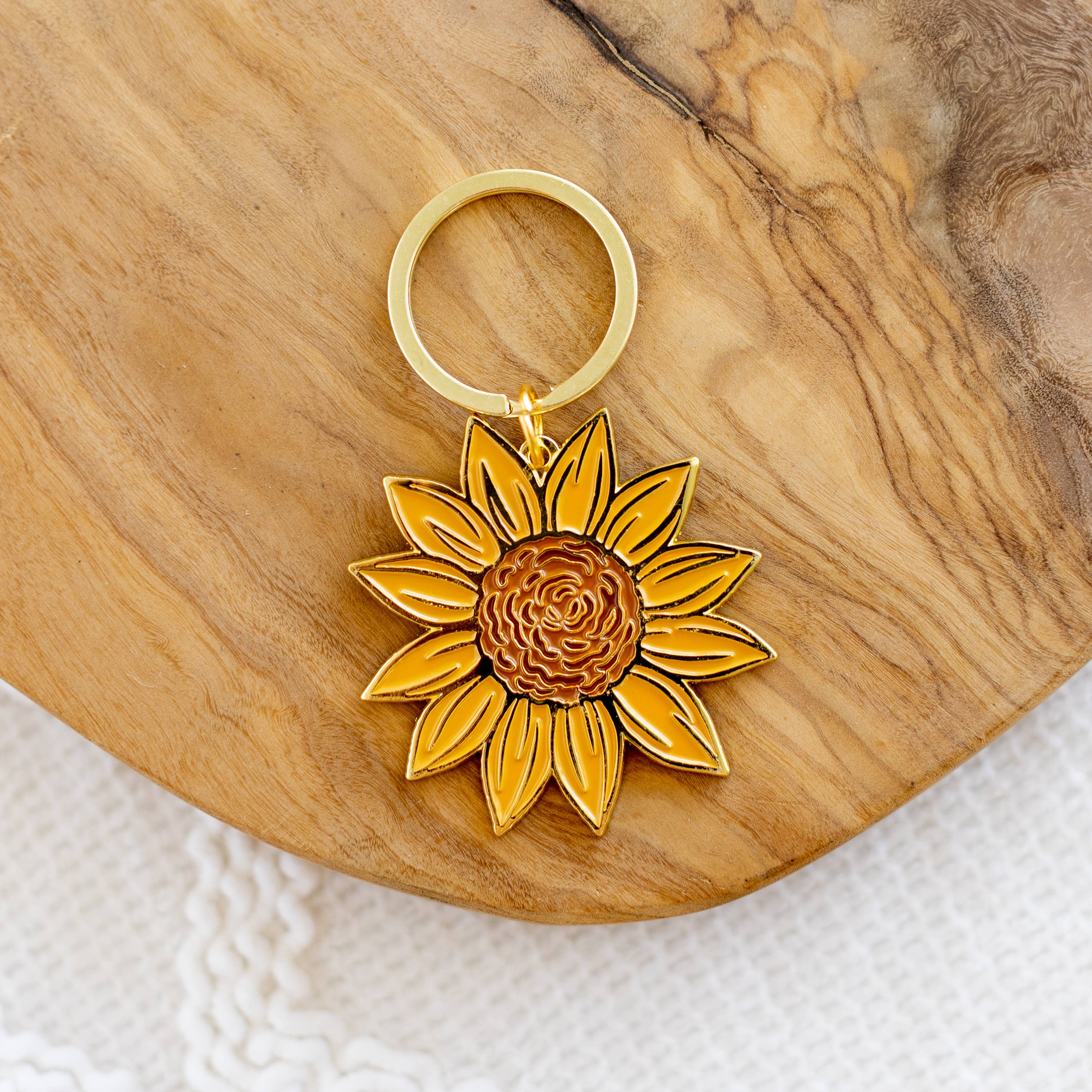 Sunflower Field Metal Keychain