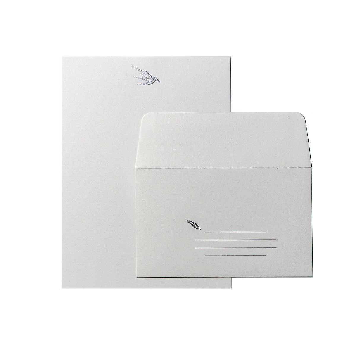 Bird With Pen Letterpress Letter Sheet Set