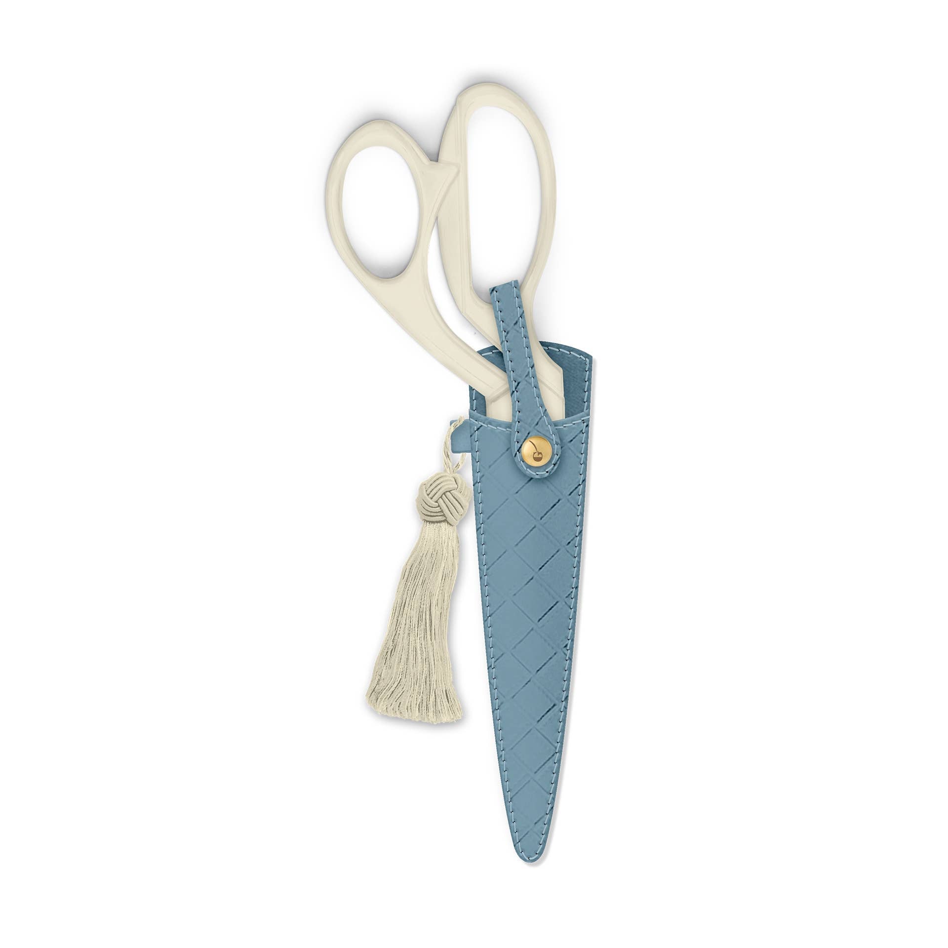 Ivory and Gold Heirloom Scissors with Case -  Dusk Blue