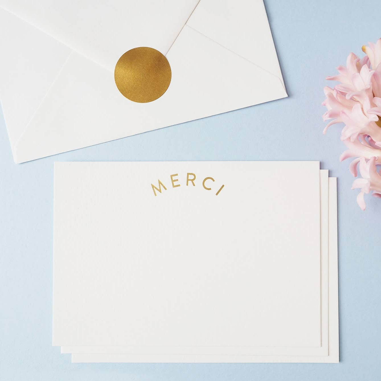 Merci Gold Foil Notecards / Set of 6