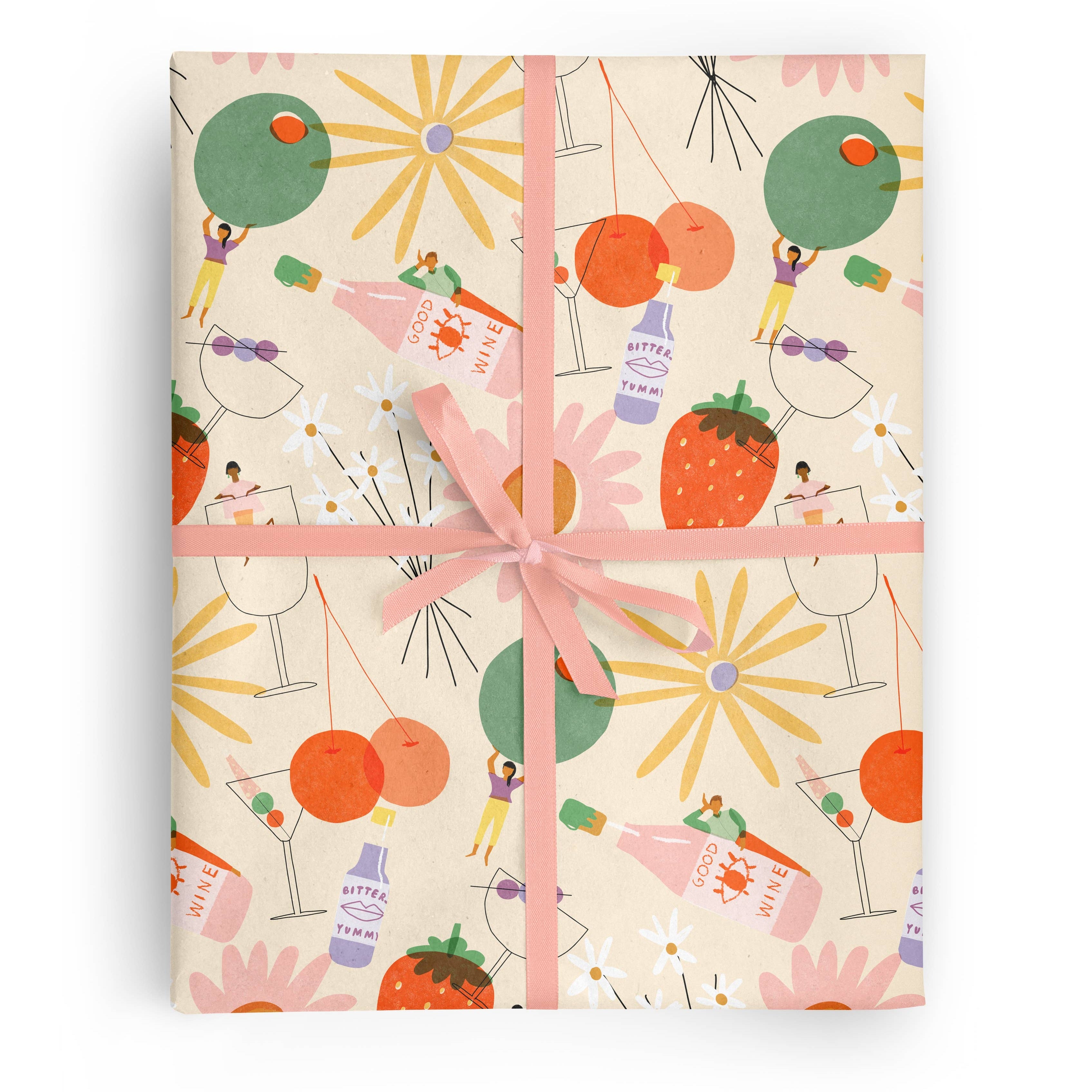 Good Wine Rolled Gift Wrap