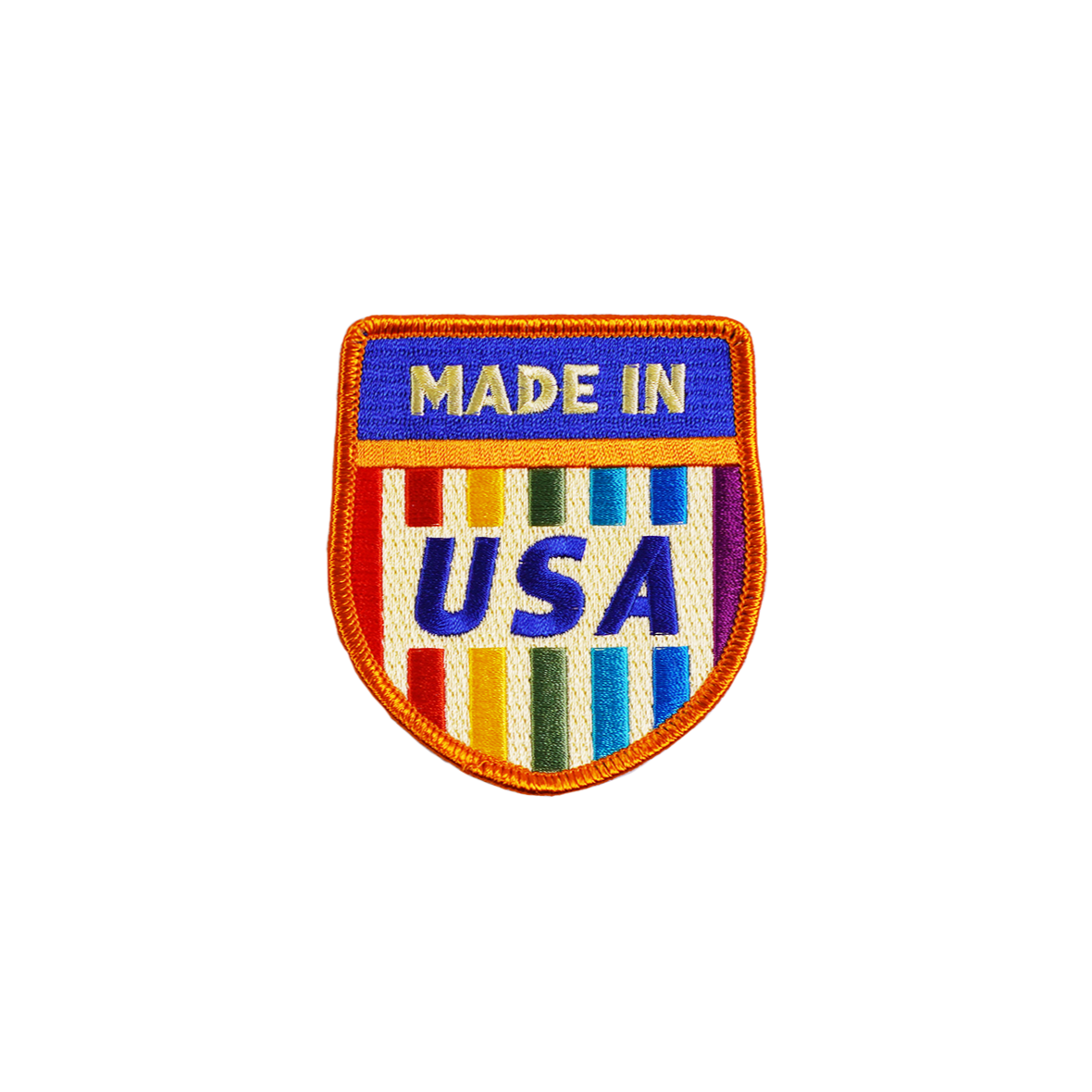 Made In USA Rainbow Embroidered Patch