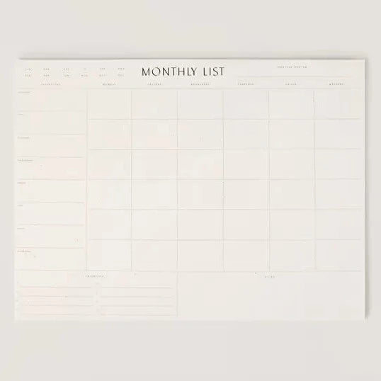 Monthly List Pad