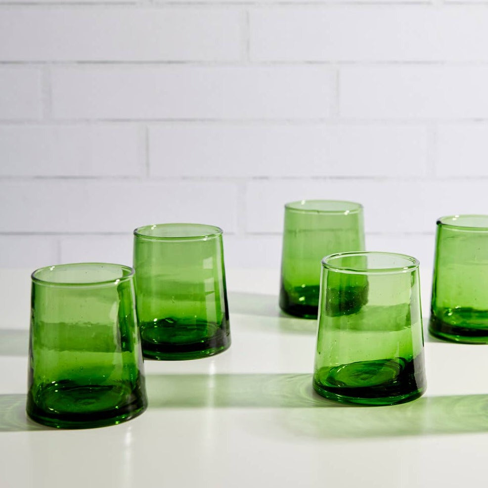 Moroccan Cone Glassware / Small / Green