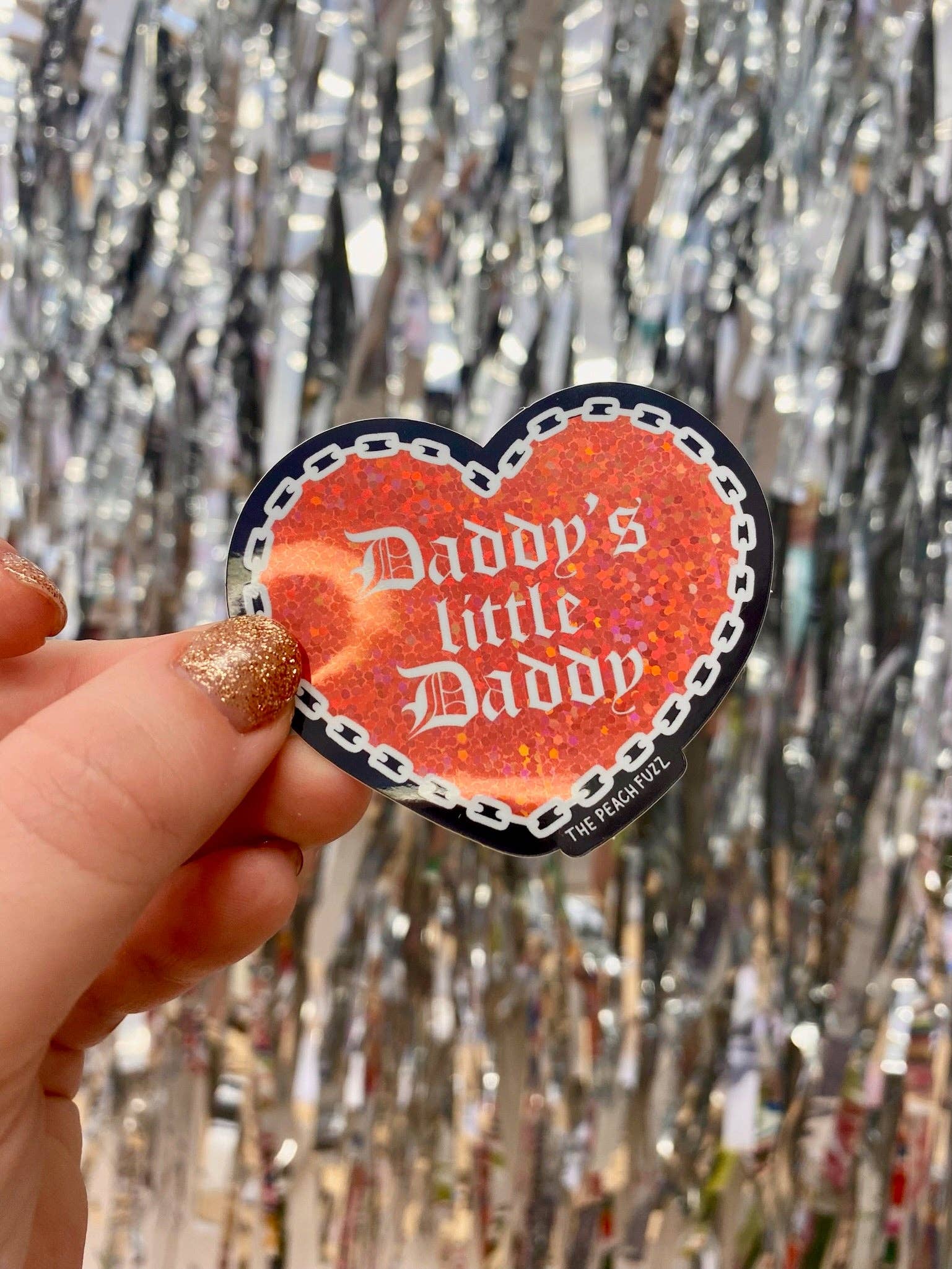 Daddy's Little Daddy Glitter Sticker