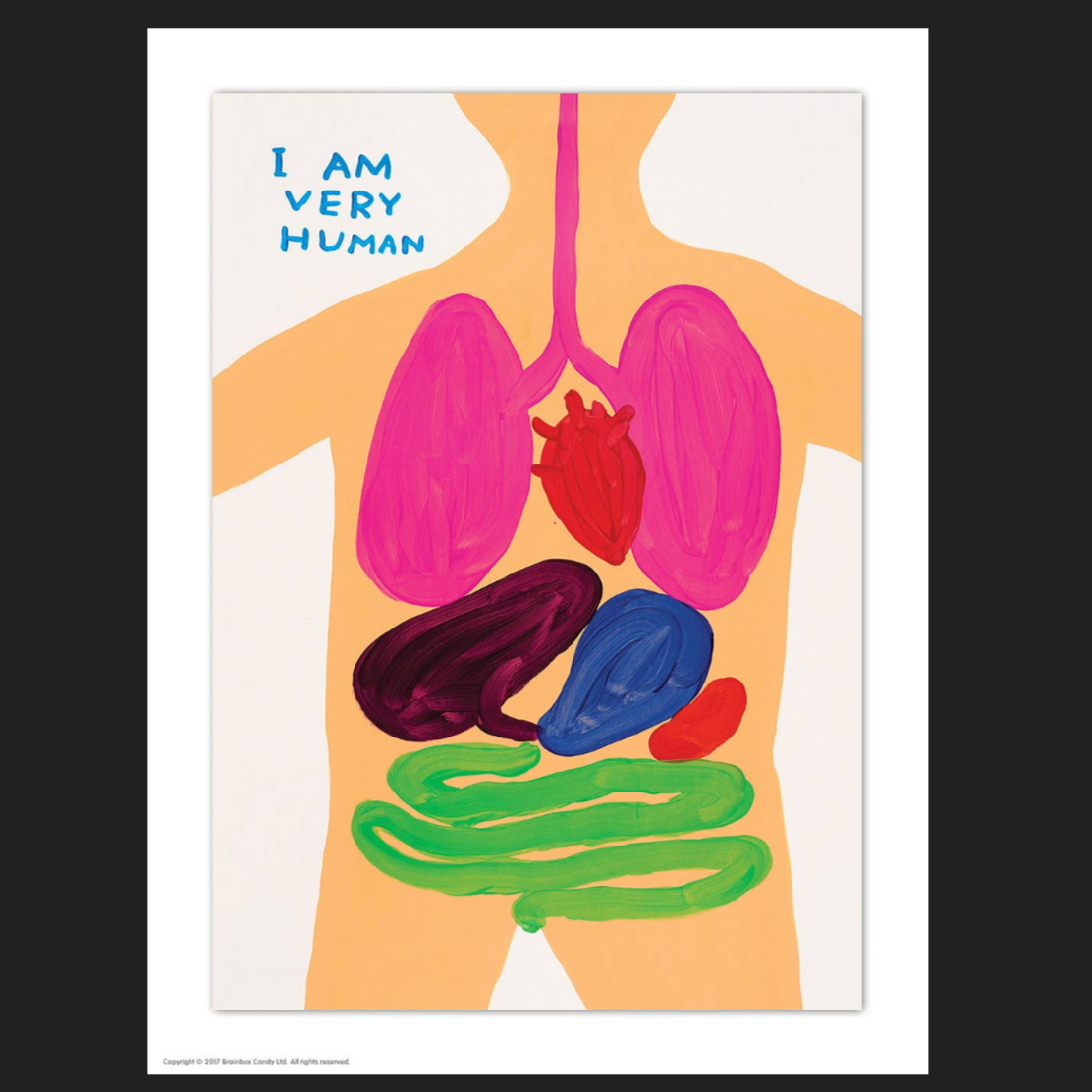 I Am Very Human David Shrigley Postcard